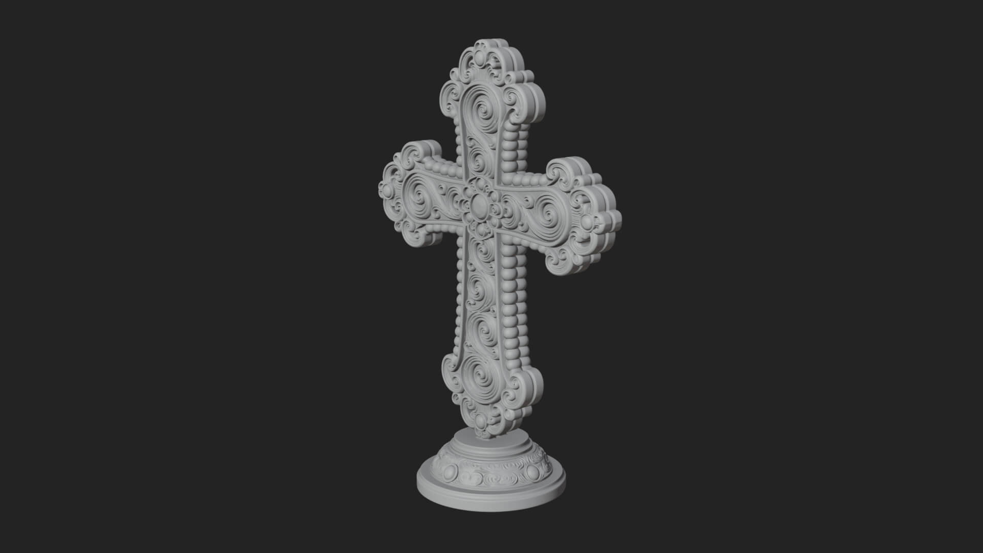 Standing Gem Cross Model Design 6 3D Print Model 3D Model