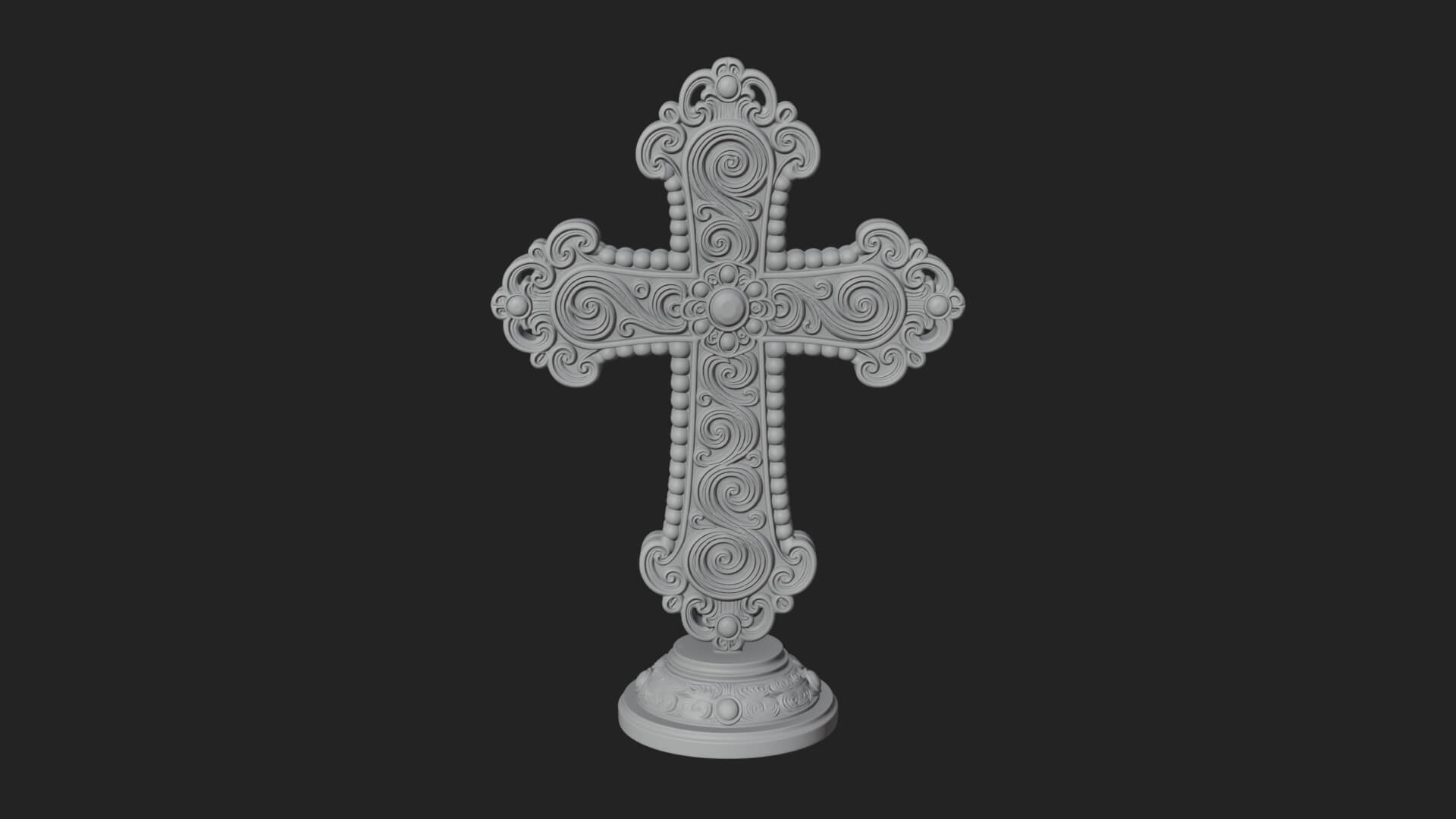 Standing Gem Cross Model Design 6 3D Print Model 3D Model