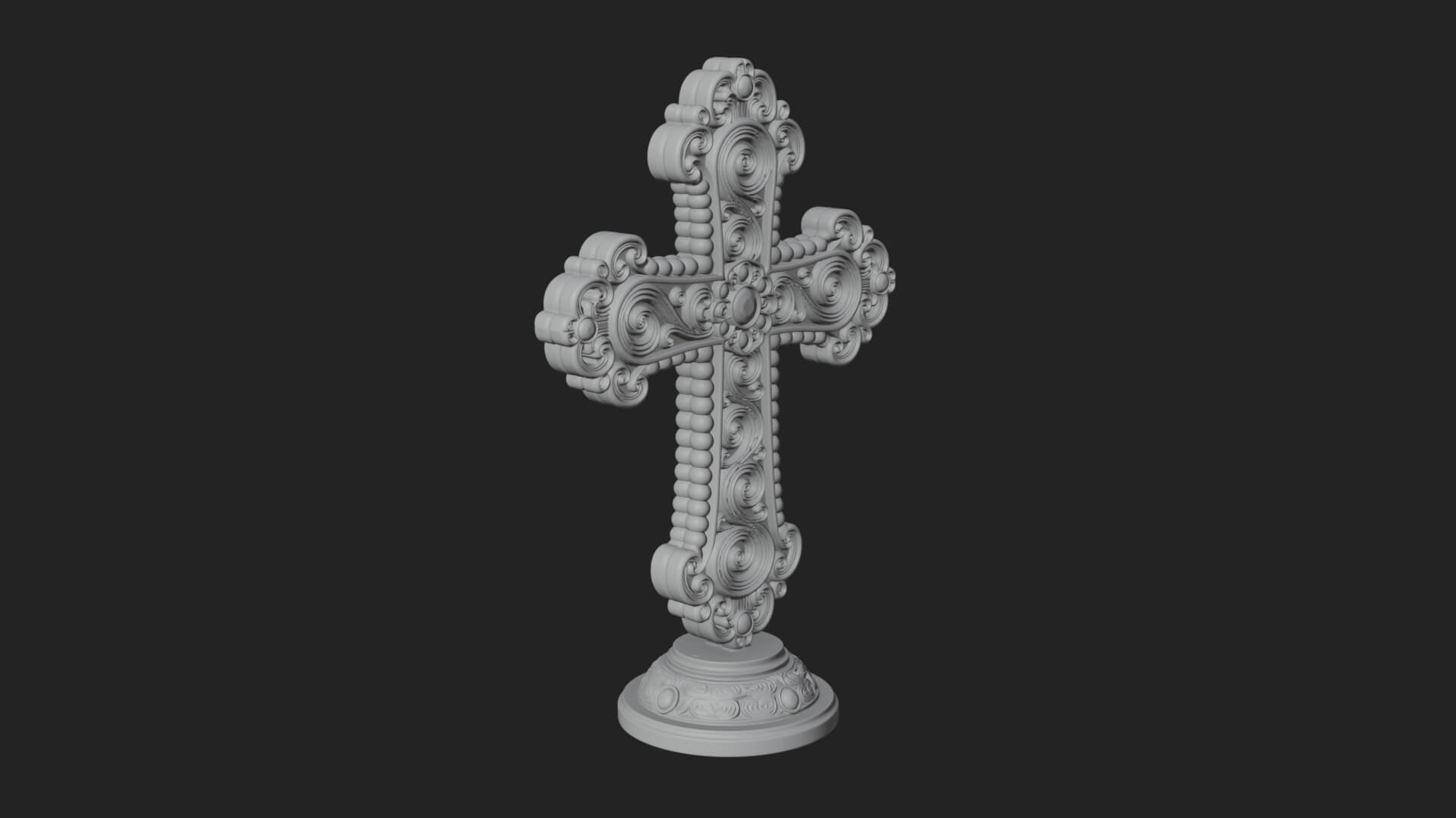 Standing Gem Cross Model Design 6 3D Print Model 3D Model