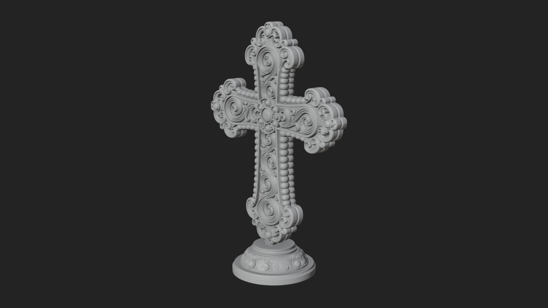 Standing Gem Cross Model Design 6 3D Print Model 3D Model