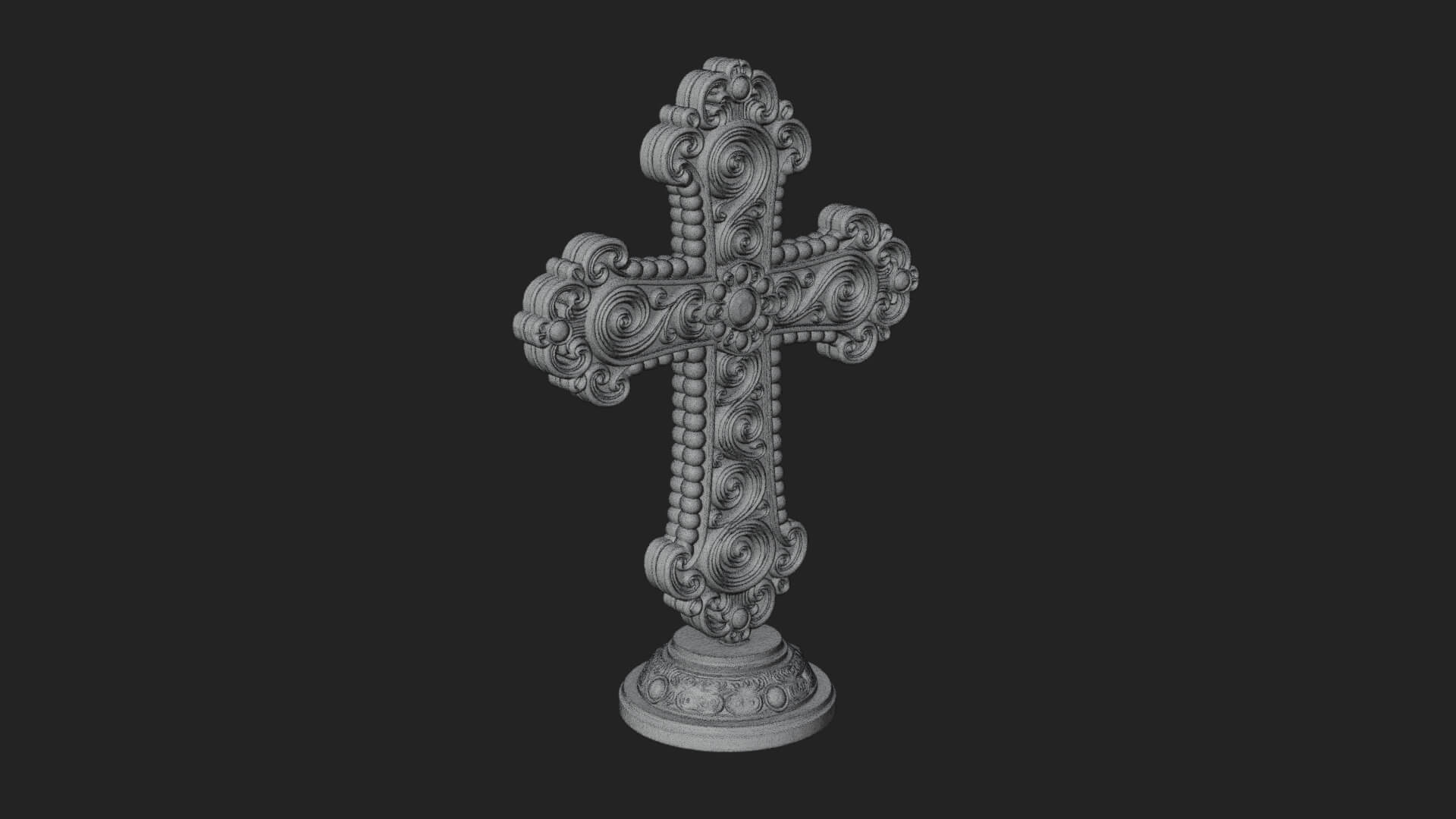 Standing Gem Cross Model Design 6 3D Print Model 3D Model