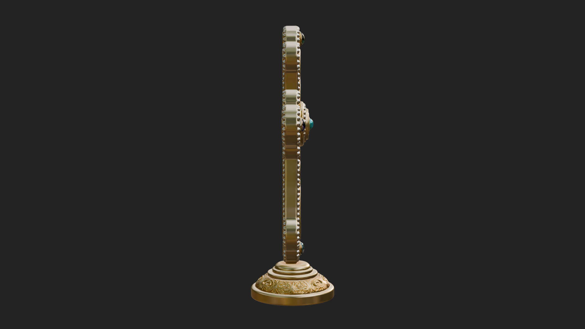 Standing Gem Cross Model Design 7 3D Print Model 3D Model