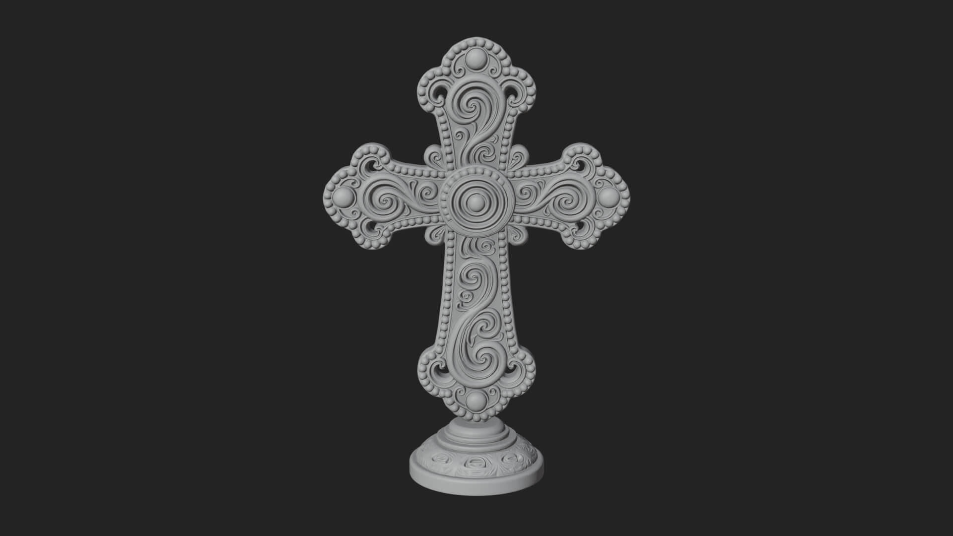 Standing Gem Cross Model Design 7 3D Print Model 3D Model