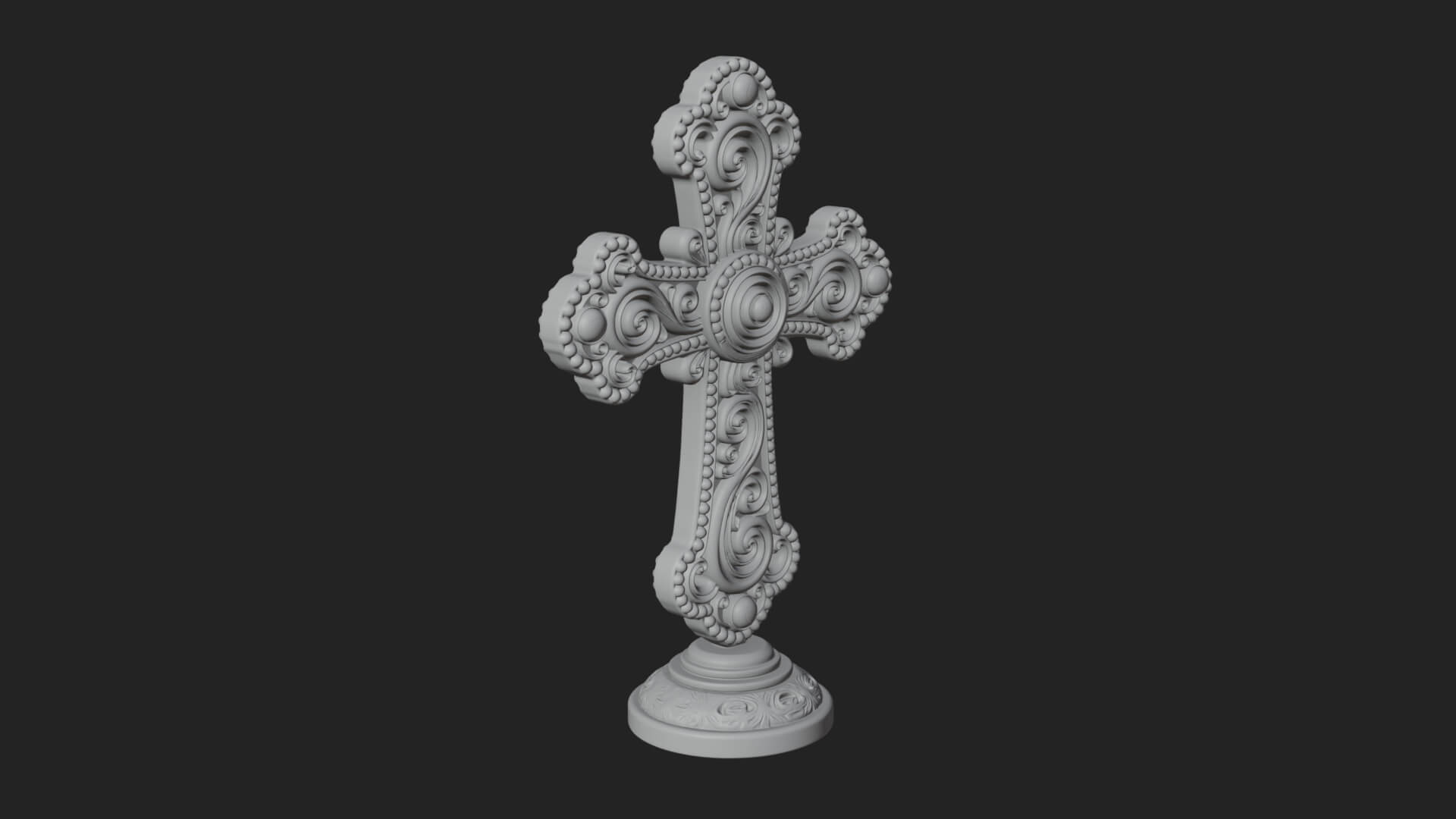 Standing Gem Cross Model Design 7 3D Print Model 3D Model