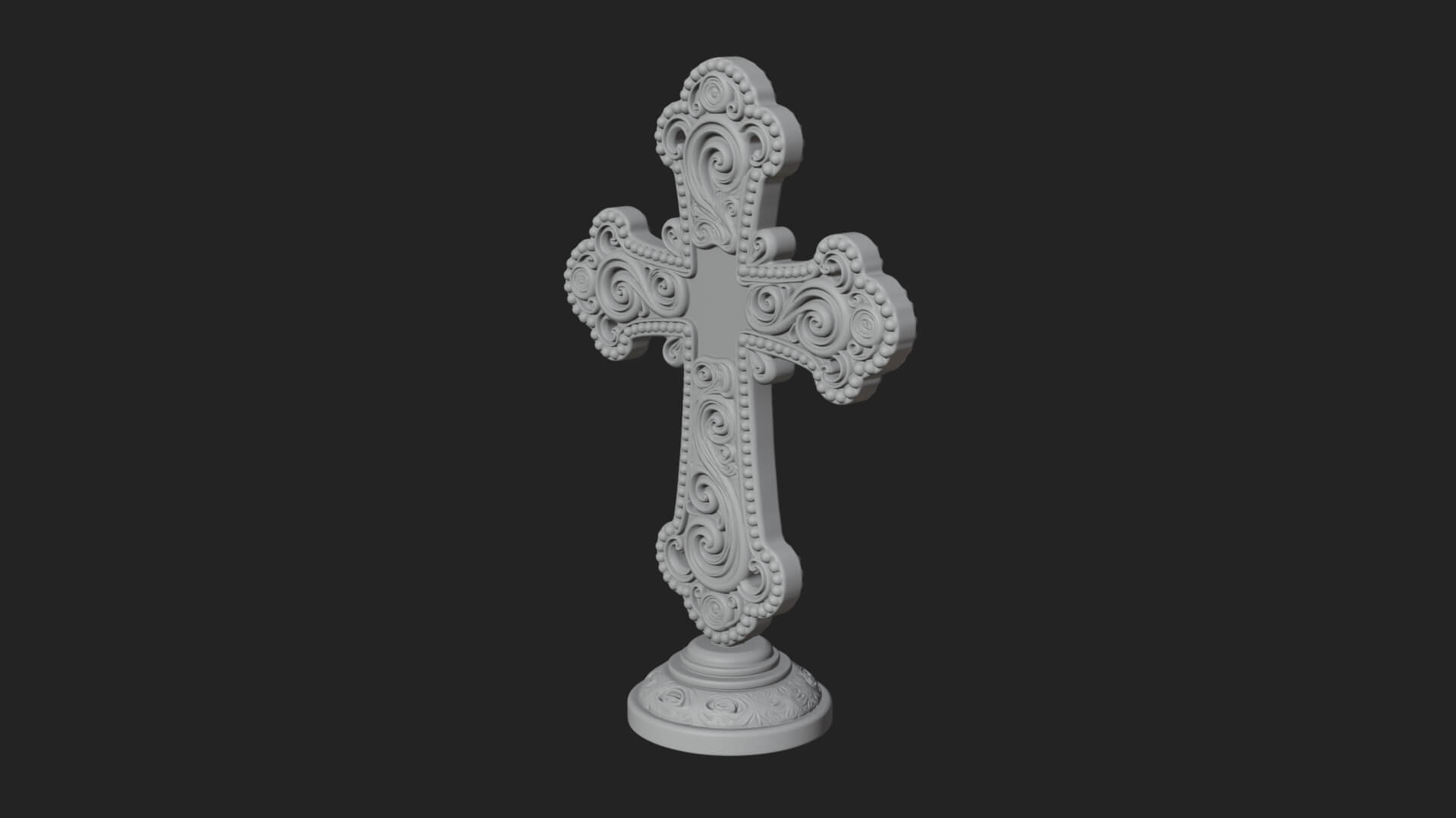 Standing Gem Cross Model Design 7 3D Print Model 3D Model