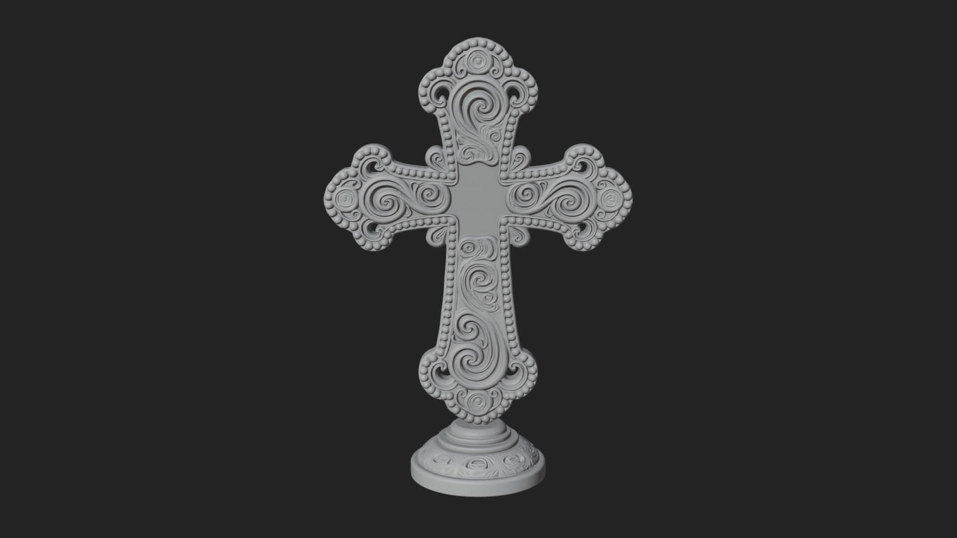 Standing Gem Cross Model Design 7 3D Print Model 3D Model