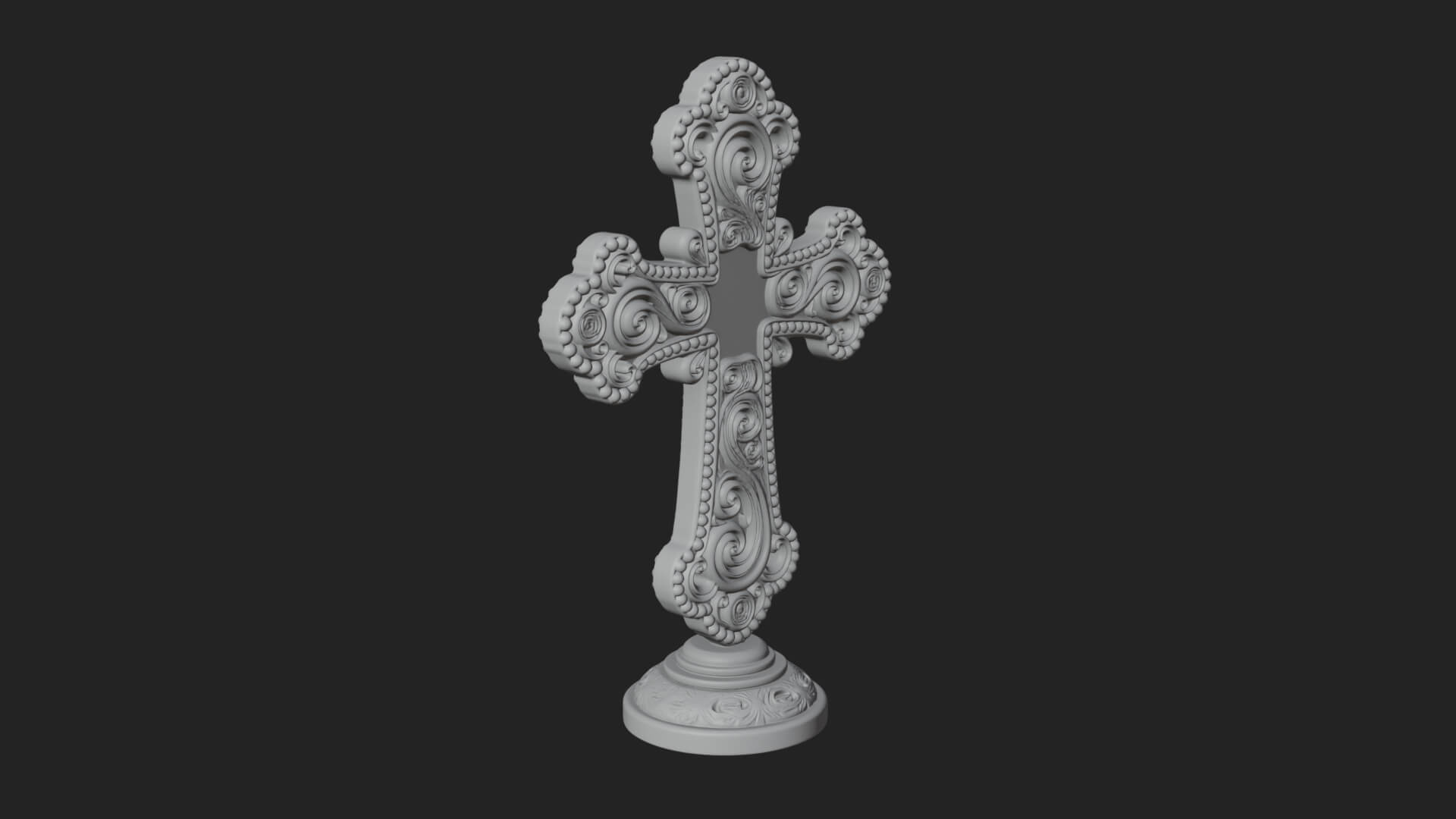 Standing Gem Cross Model Design 7 3D Print Model 3D Model
