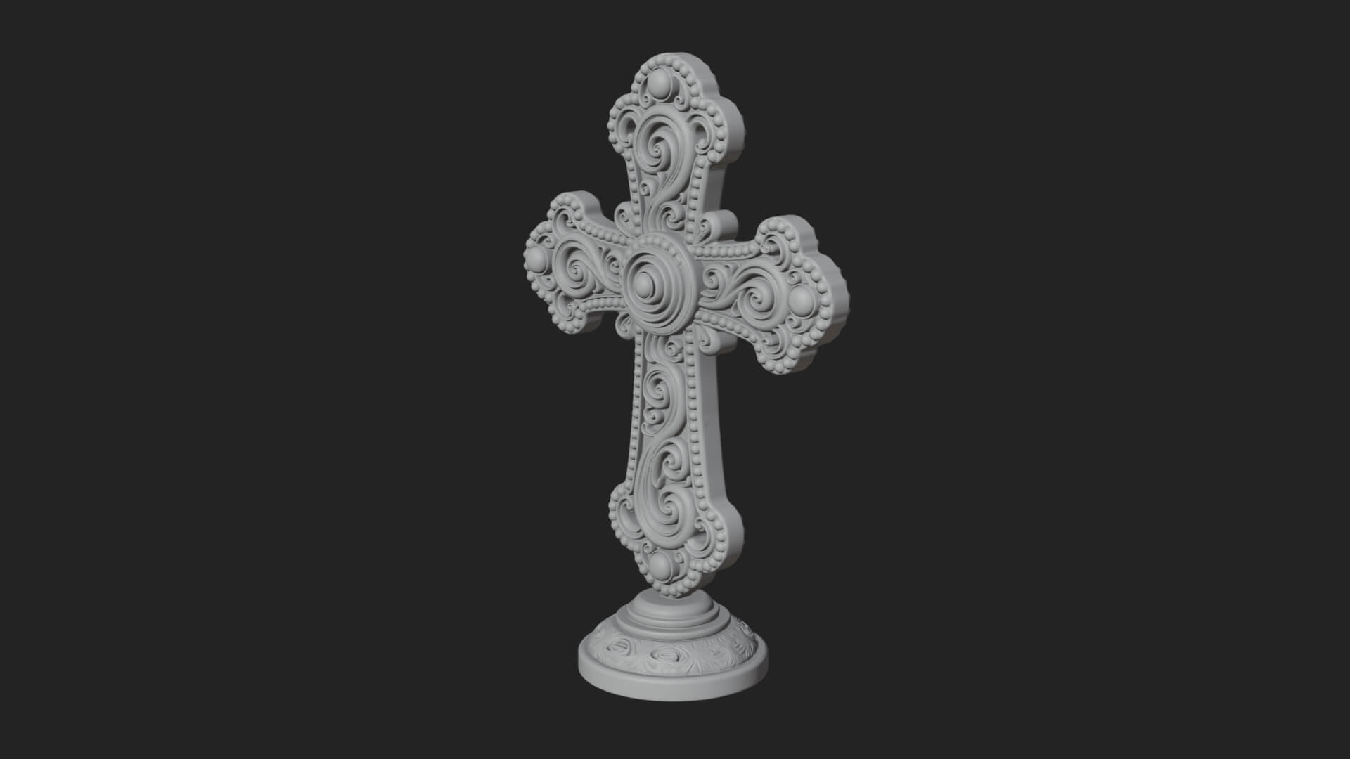 Standing Gem Cross Model Design 7 3D Print Model 3D Model