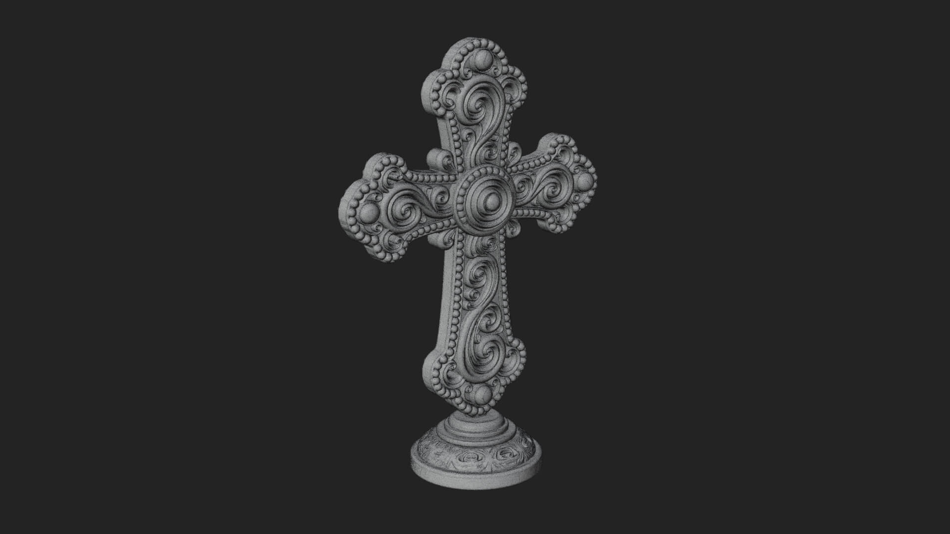 Standing Gem Cross Model Design 7 3D Print Model 3D Model