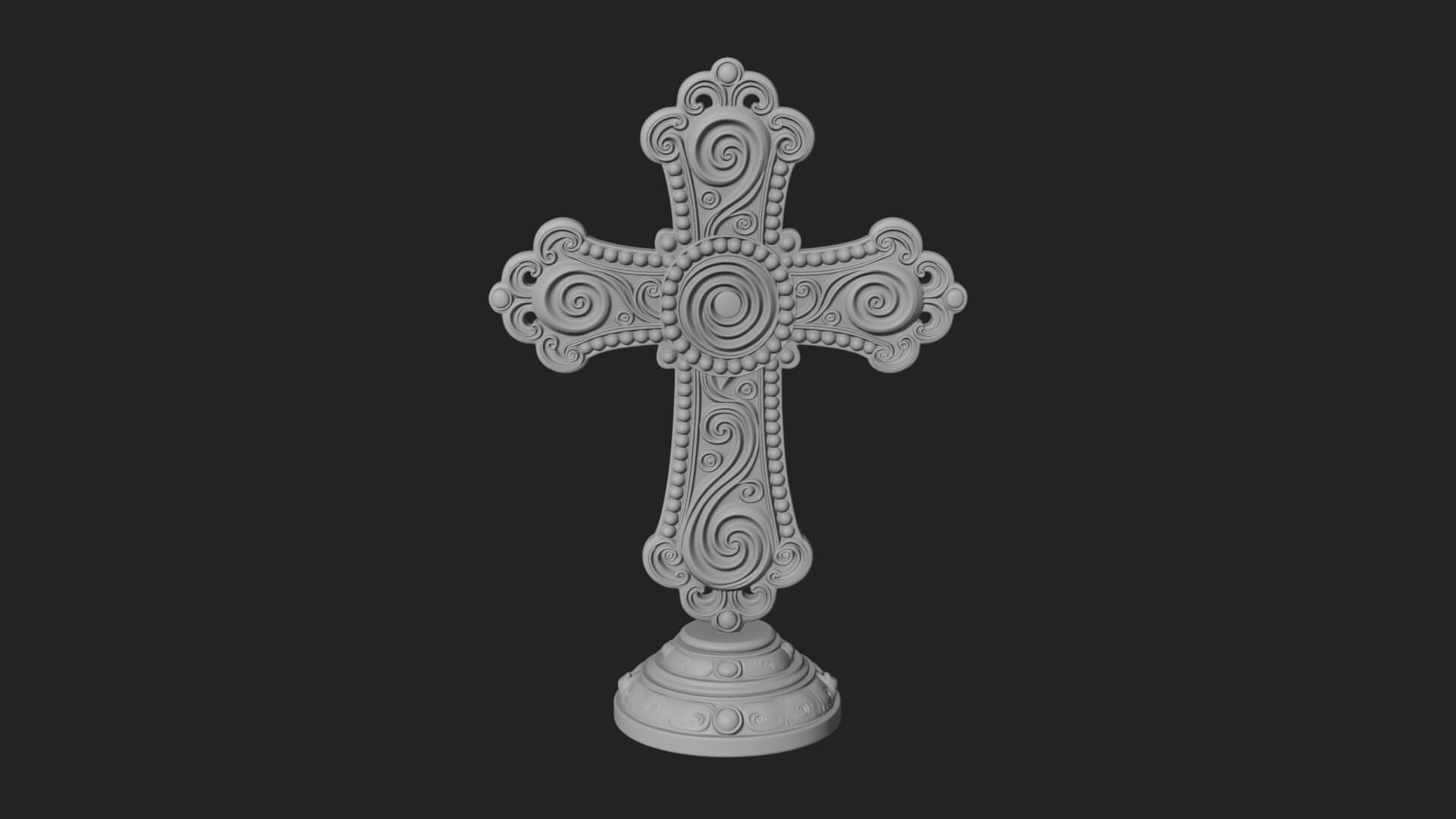 Standing Gem Cross Model Design 8 3D Print Model 3D Model
