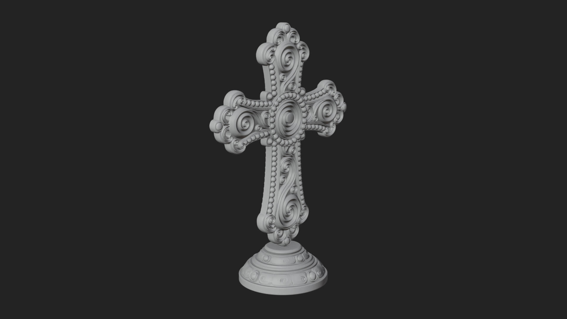 Standing Gem Cross Model Design 8 3D Print Model 3D Model