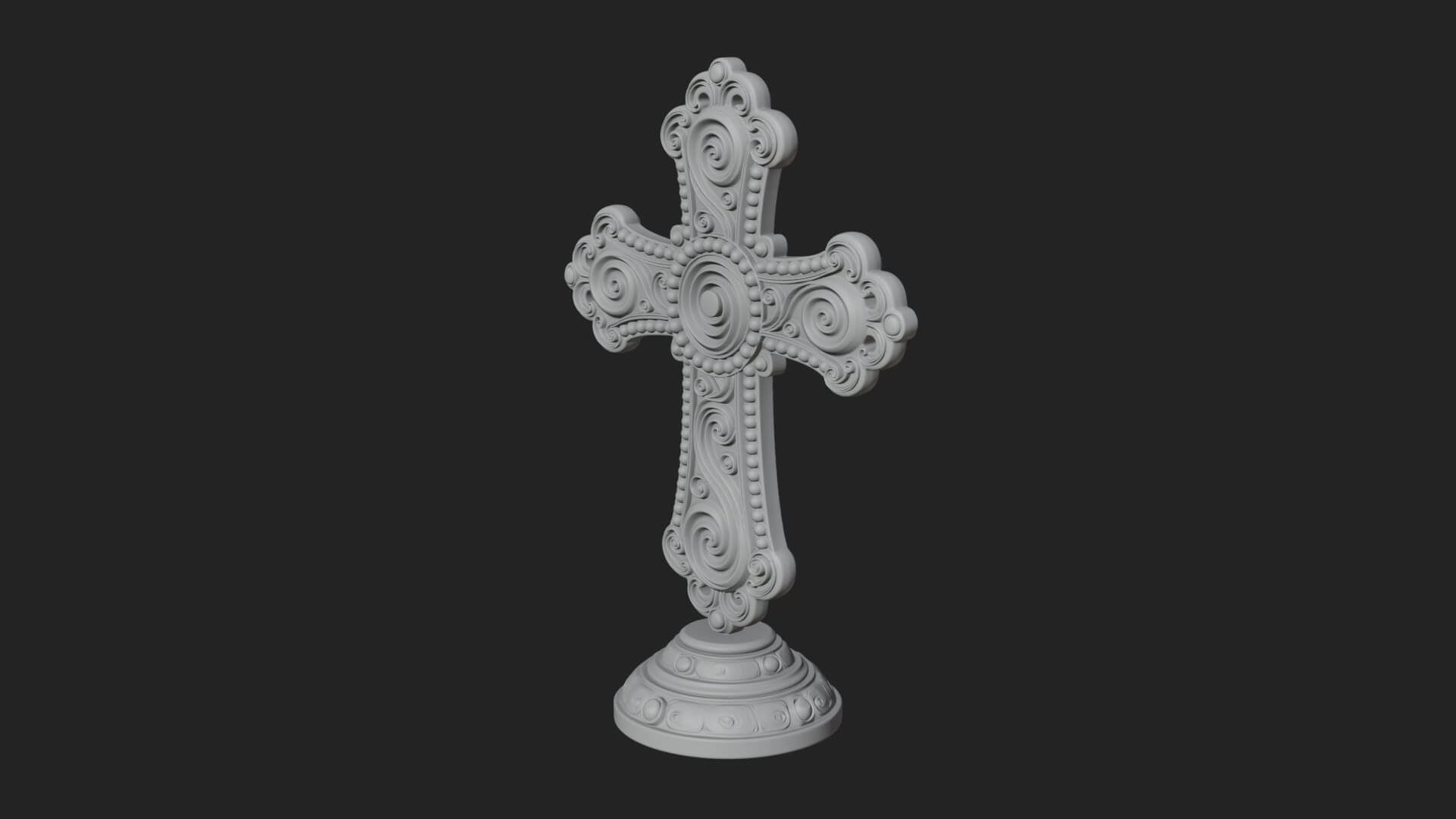 Standing Gem Cross Model Design 8 3D Print Model 3D Model