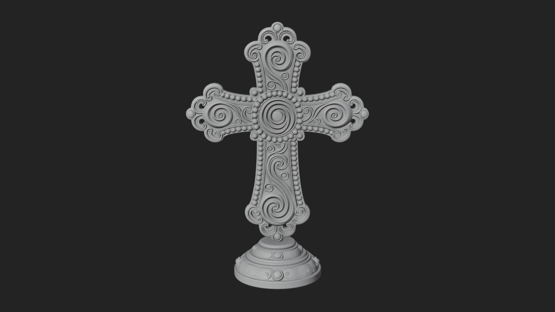 Standing Gem Cross Model Design 8 3D Print Model 3D Model