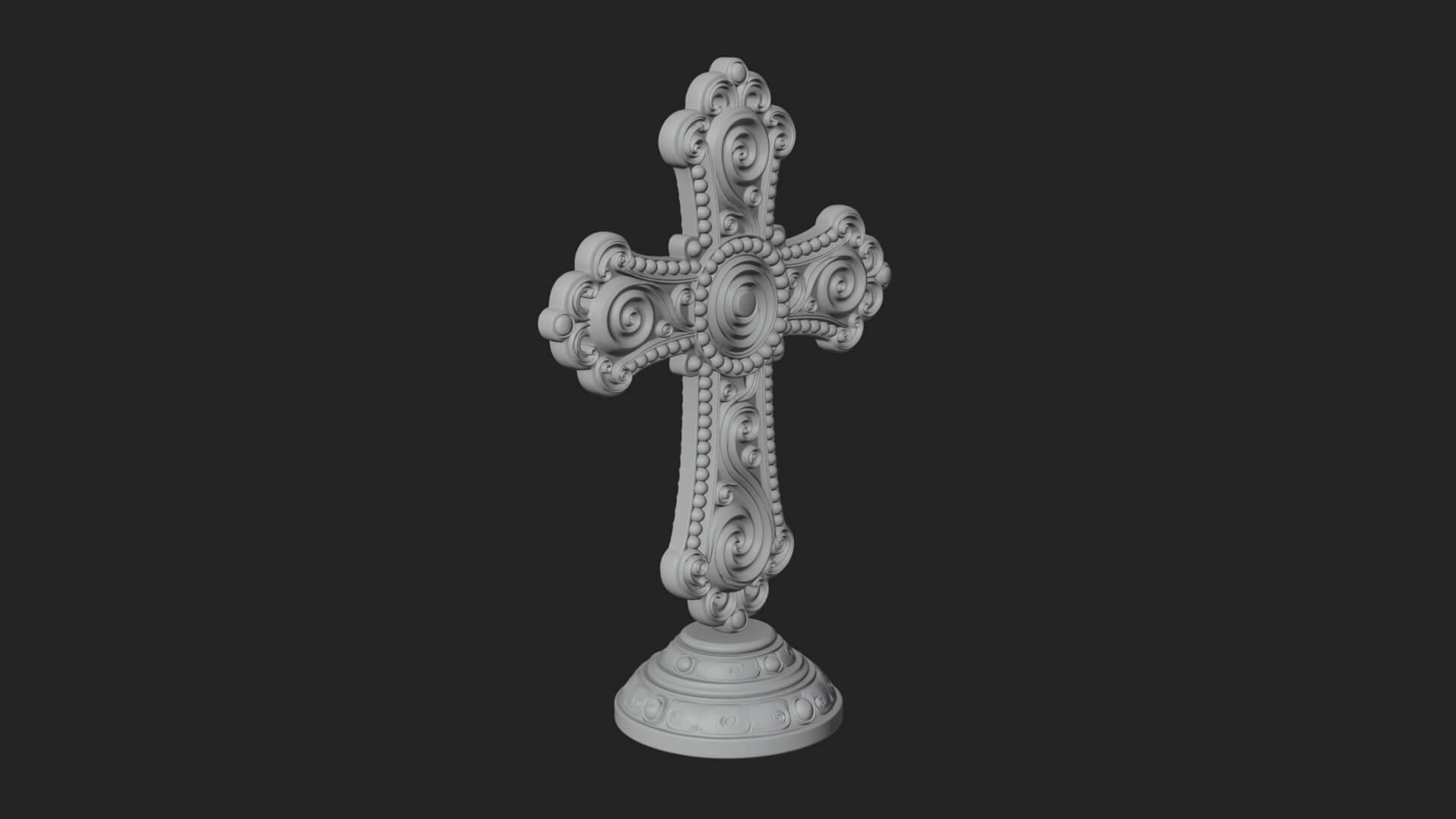 Standing Gem Cross Model Design 8 3D Print Model 3D Model