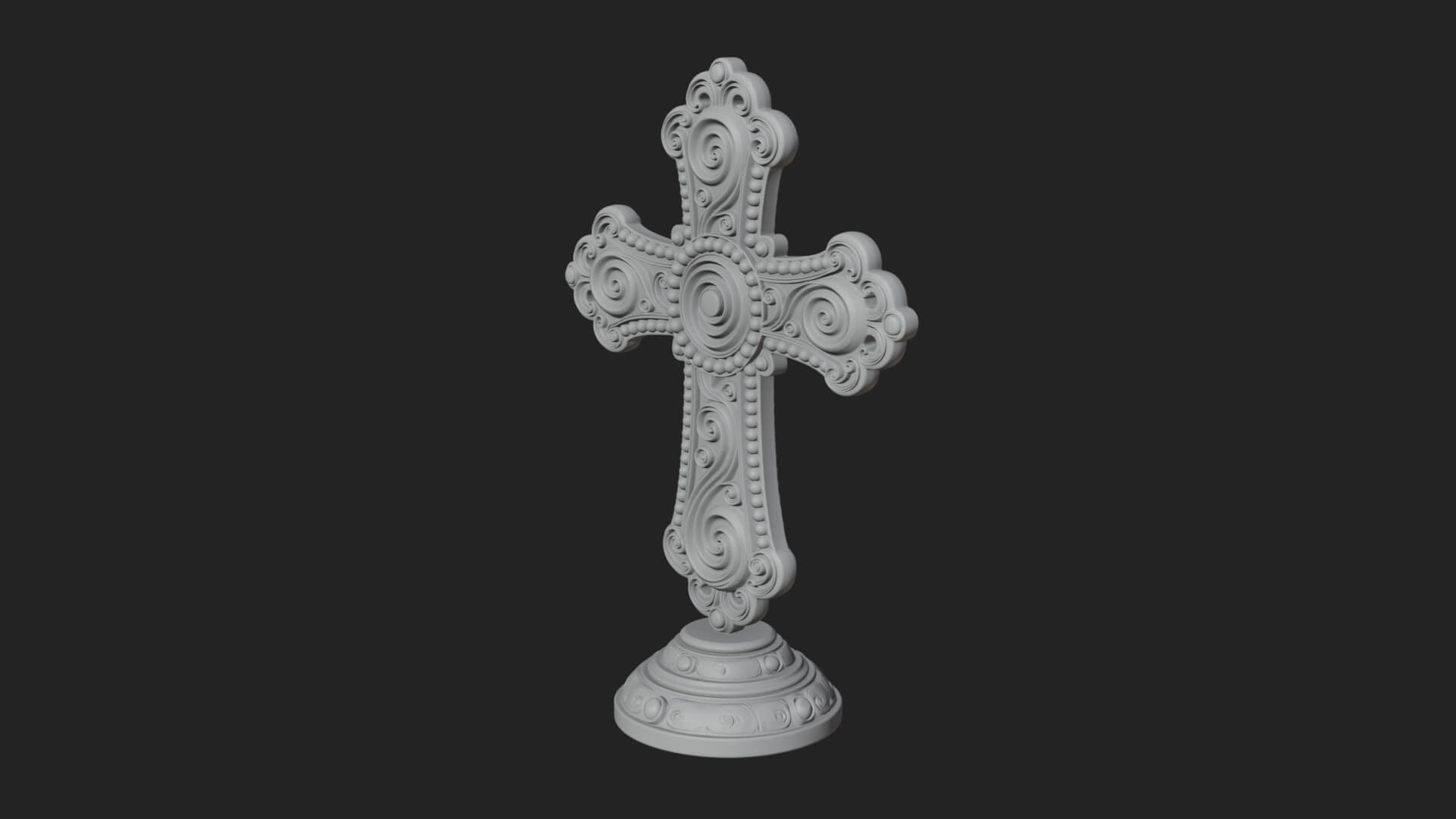 Standing Gem Cross Model Design 8 3D Print Model 3D Model
