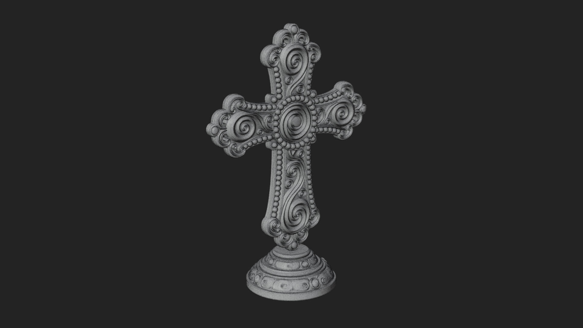 Standing Gem Cross Model Design 8 3D Print Model 3D Model
