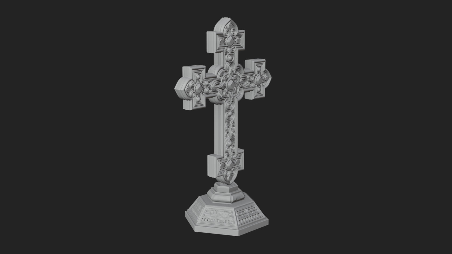 Standing Gem Cross Model Design 9 3D Print Model 3D Model