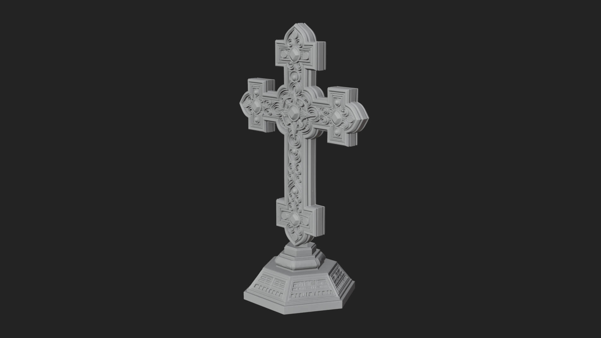 Standing Gem Cross Model Design 9 3D Print Model 3D Model