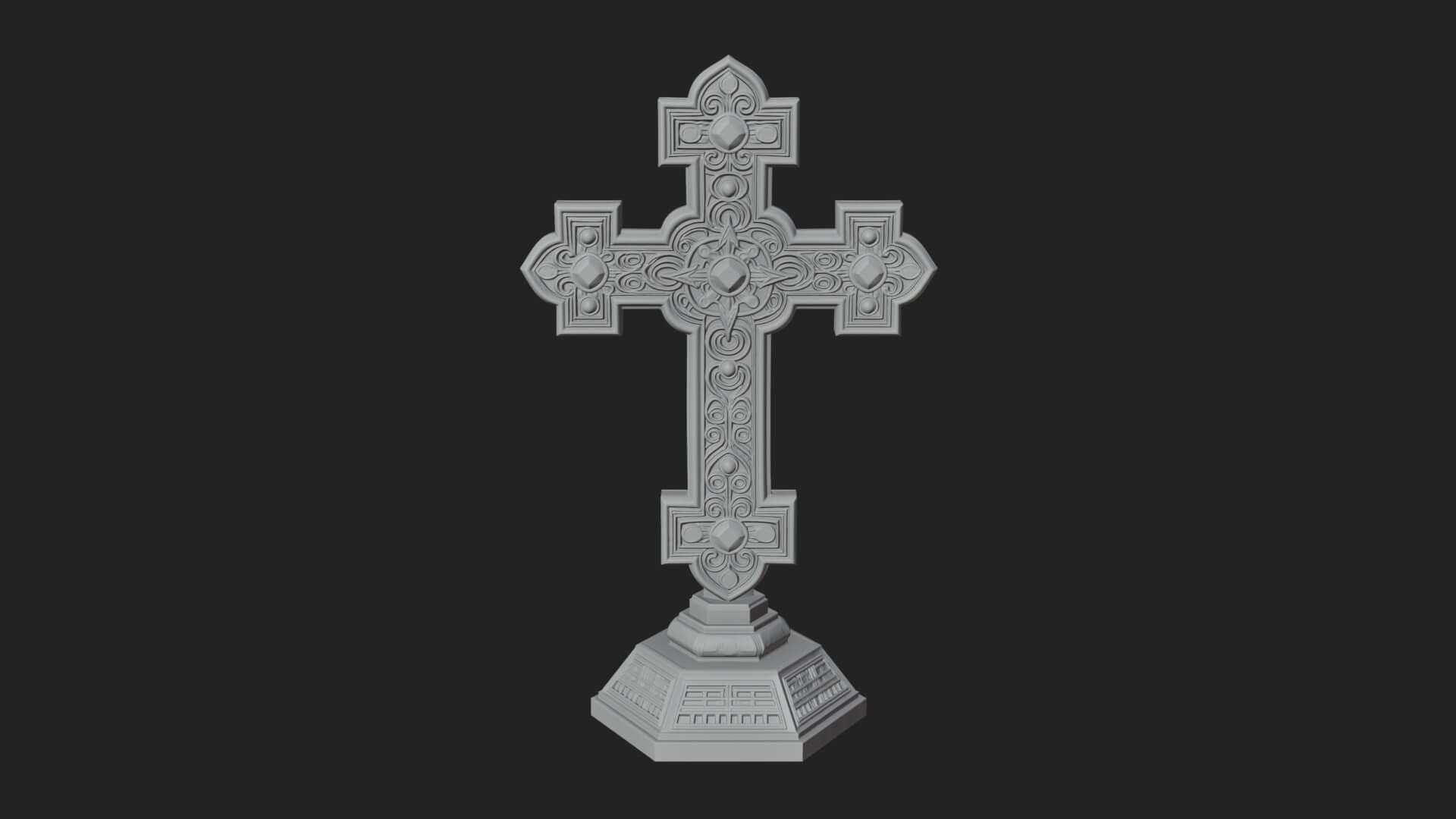 Standing Gem Cross Model Design 9 3D Print Model 3D Model