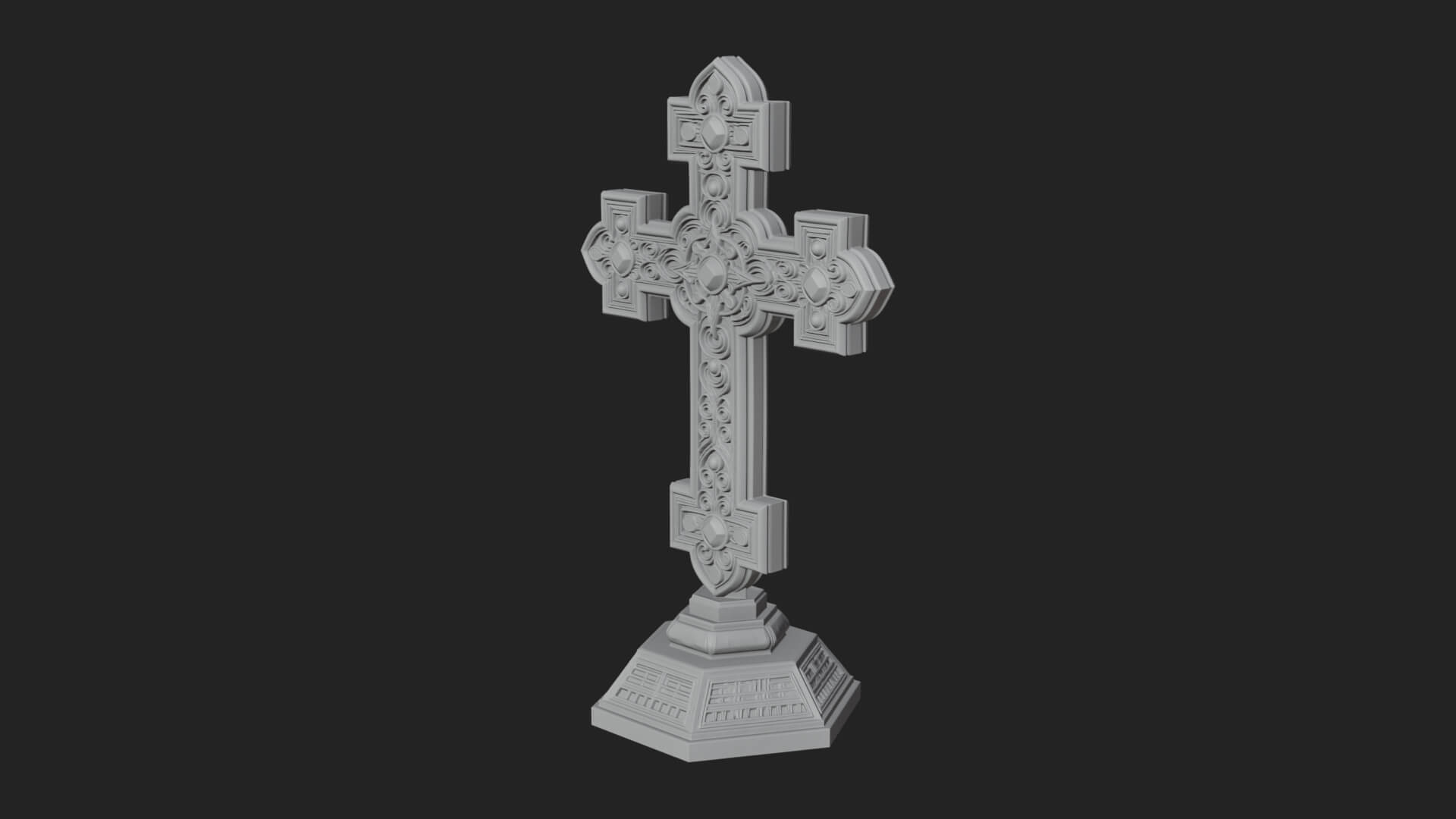 Standing Gem Cross Model Design 9 3D Print Model 3D Model