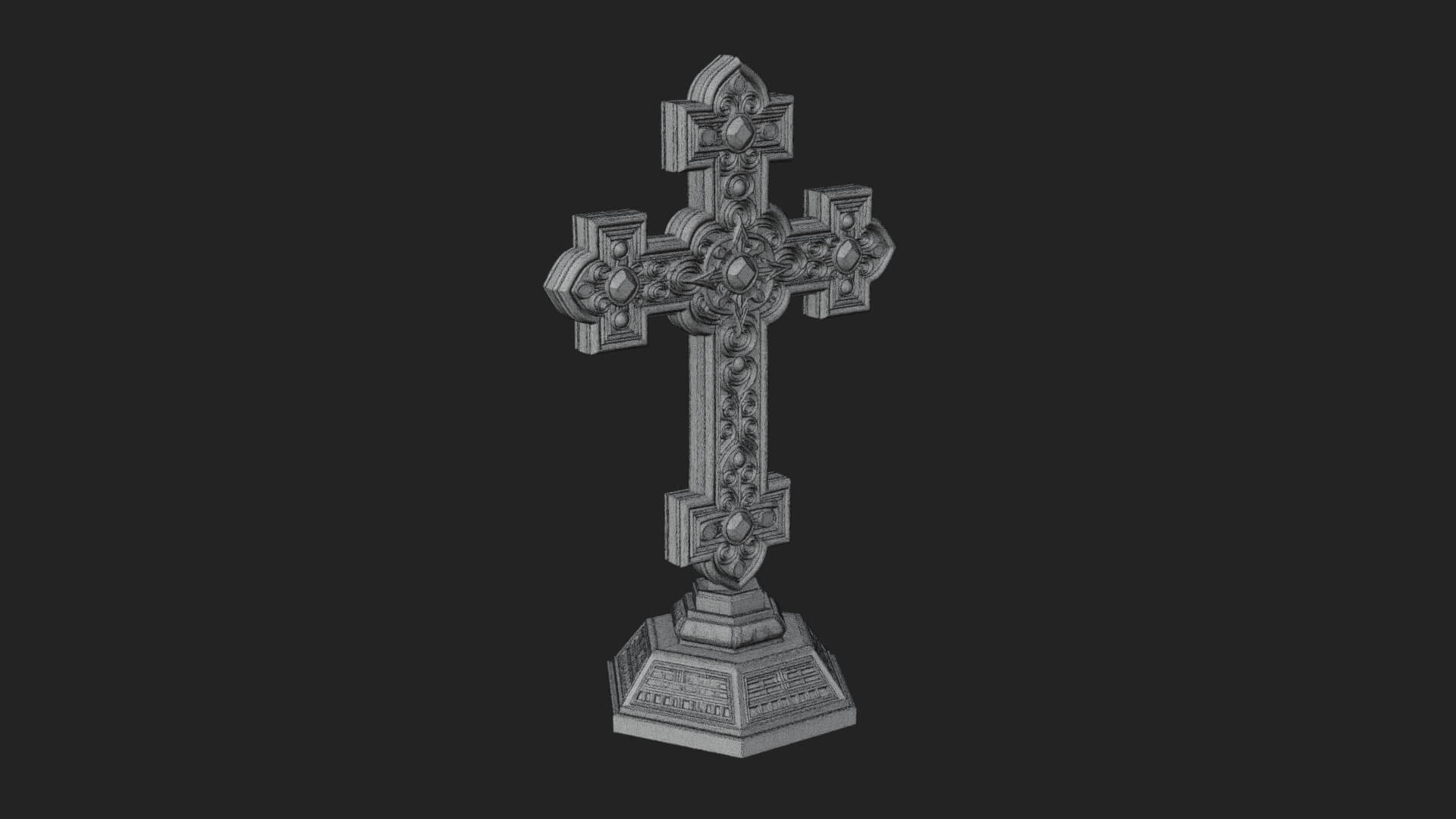 Standing Gem Cross Model Design 9 3D Print Model 3D Model