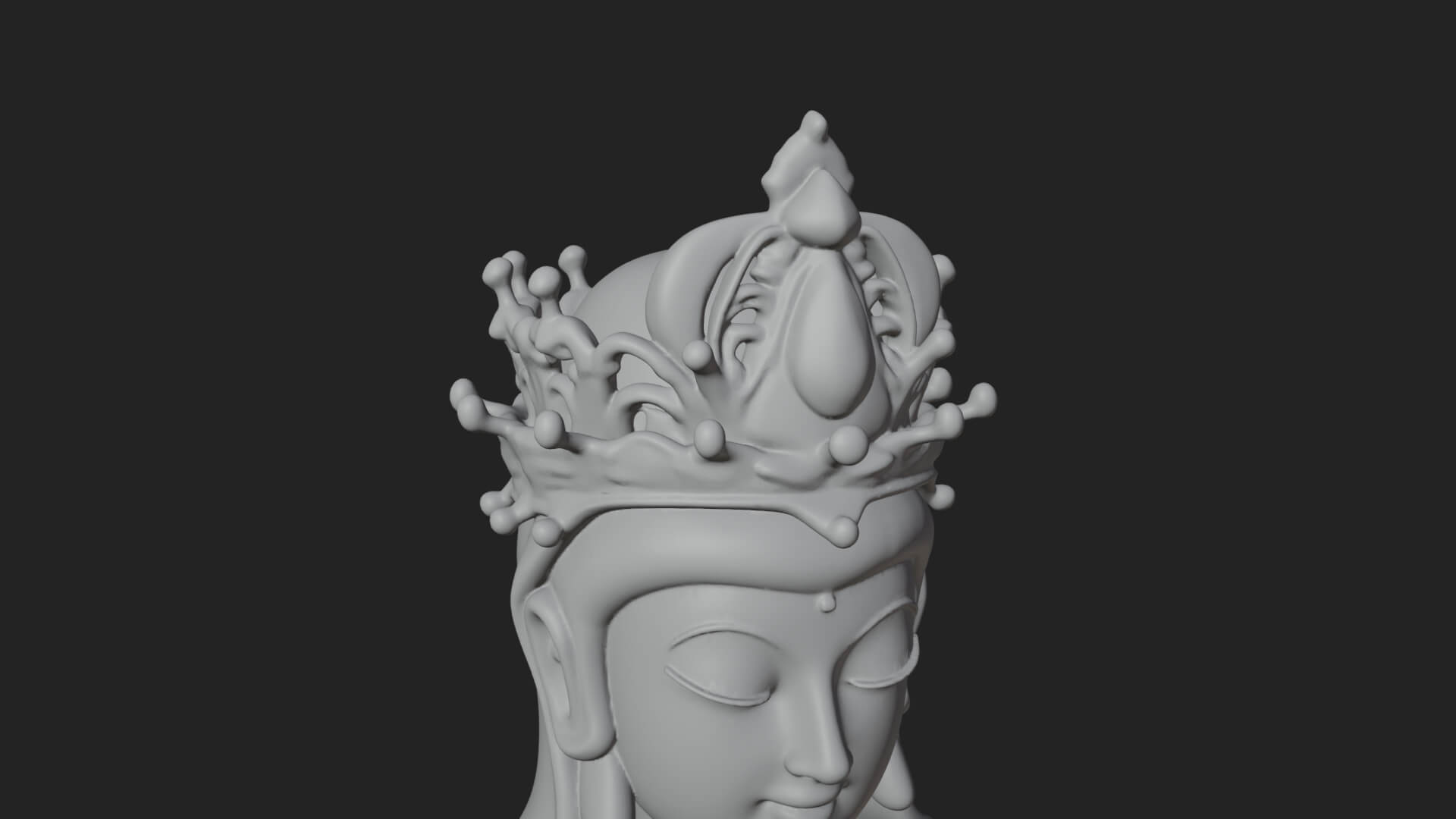 Standing Guanyin on Lotus Statue Design 4 3D Print Model 3D Model