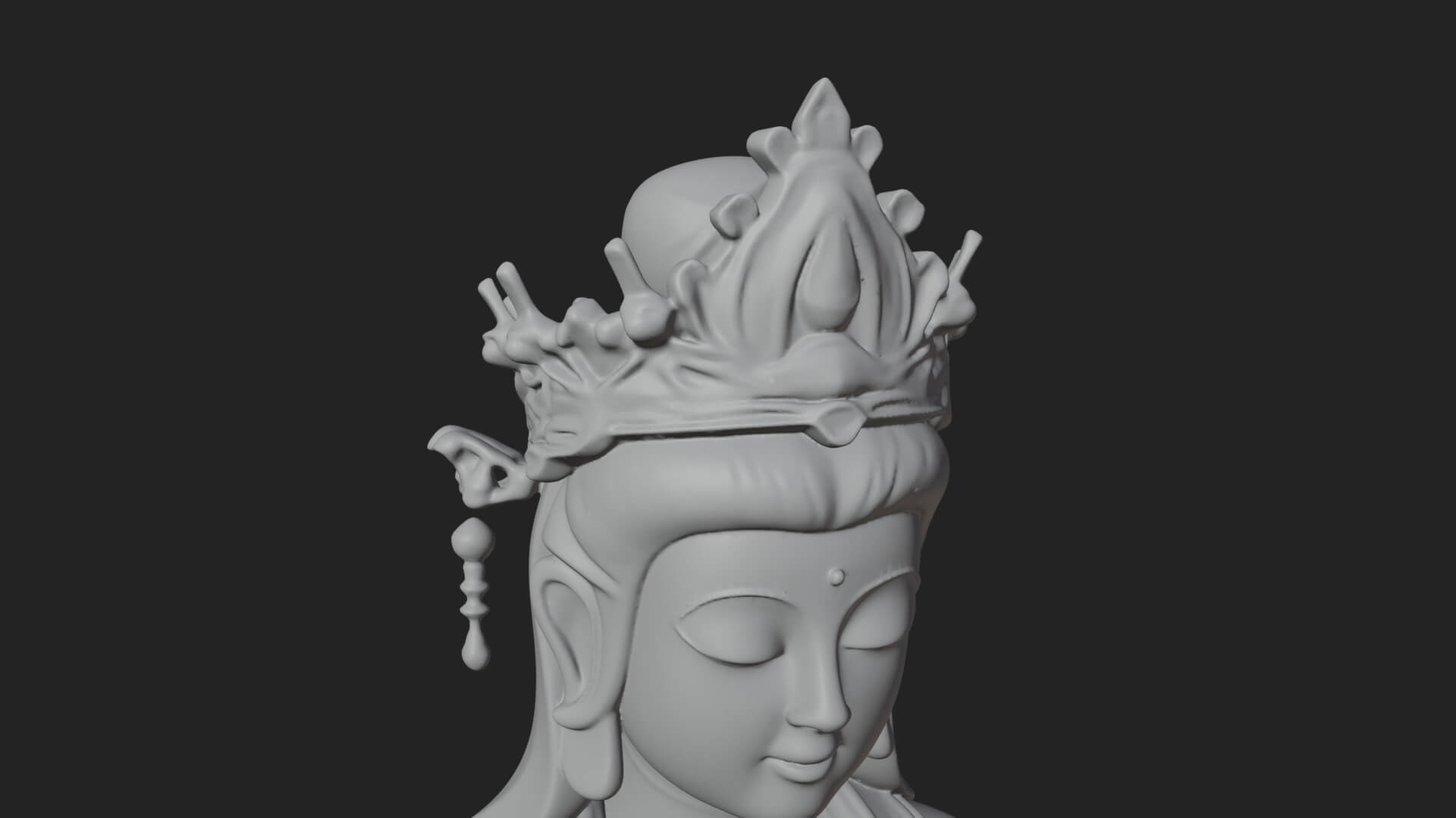 Standing Guanyin on Lotus Statue Design 6 3D Print Model 3D Model