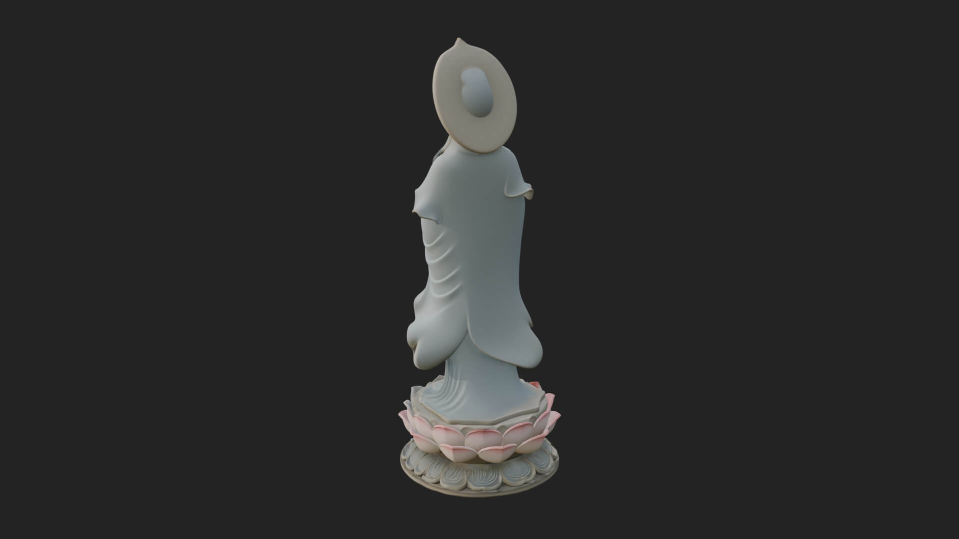 Standing Guanyin on Lotus Statue Design 7 3D Print Model 3D Model