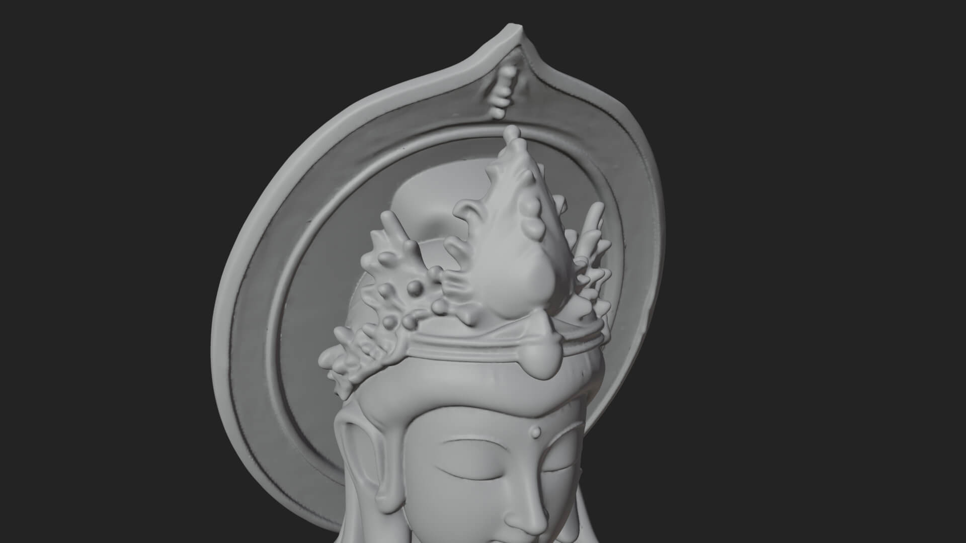 Standing Guanyin on Lotus Statue Design 7 3D Print Model 3D Model