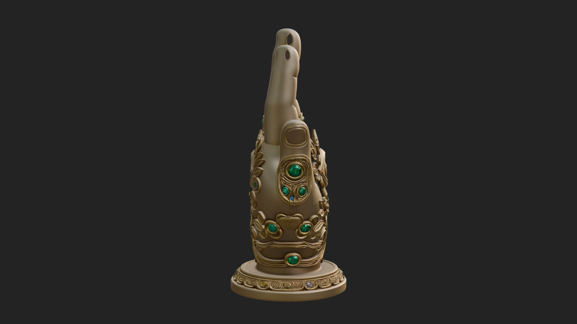 Standing Hamsa Hand Ornament Design 1 3D Print Model 3D Model