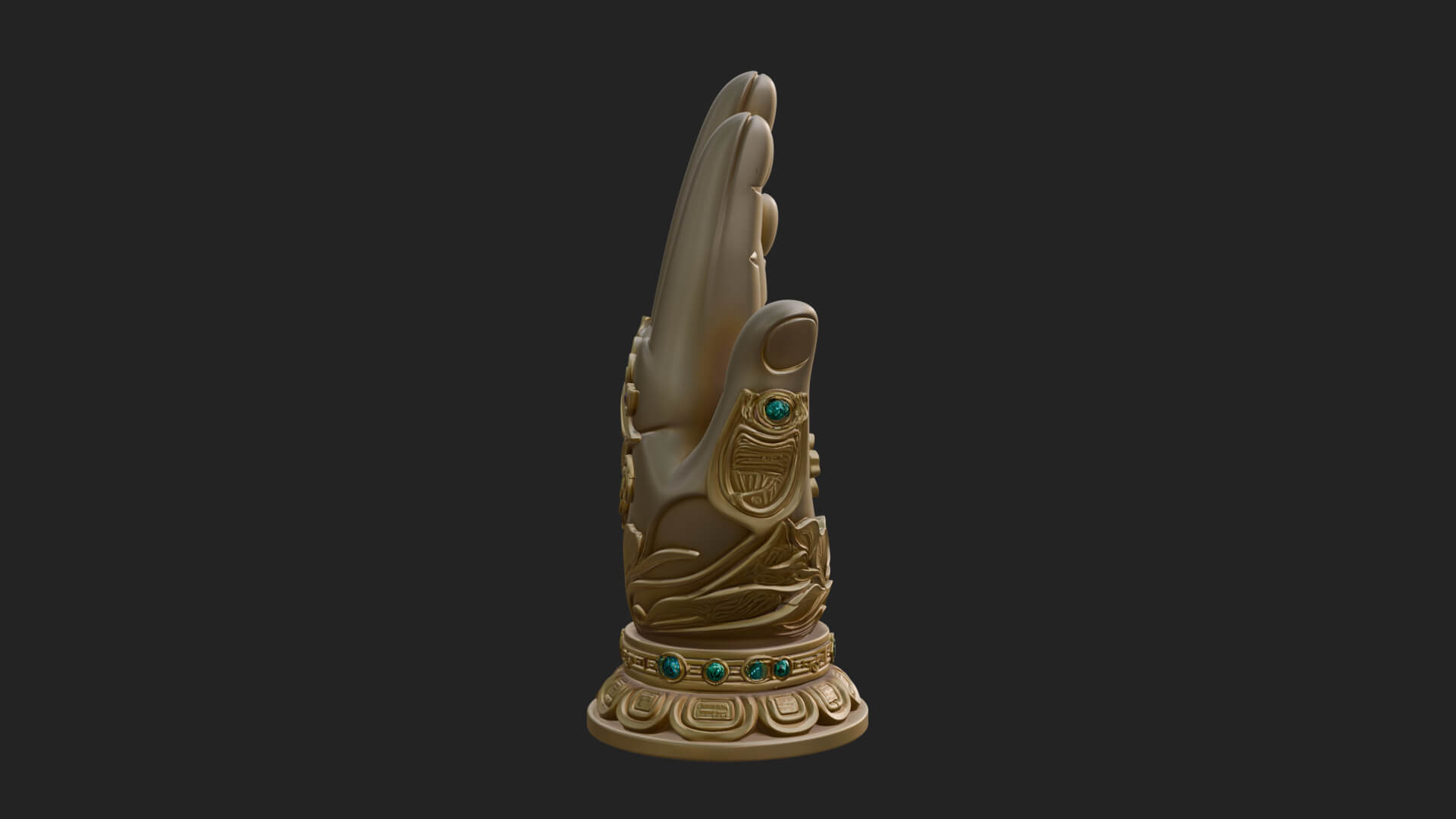 Standing Hamsa Hand Ornament Design 2 3D Print Model 3D Model