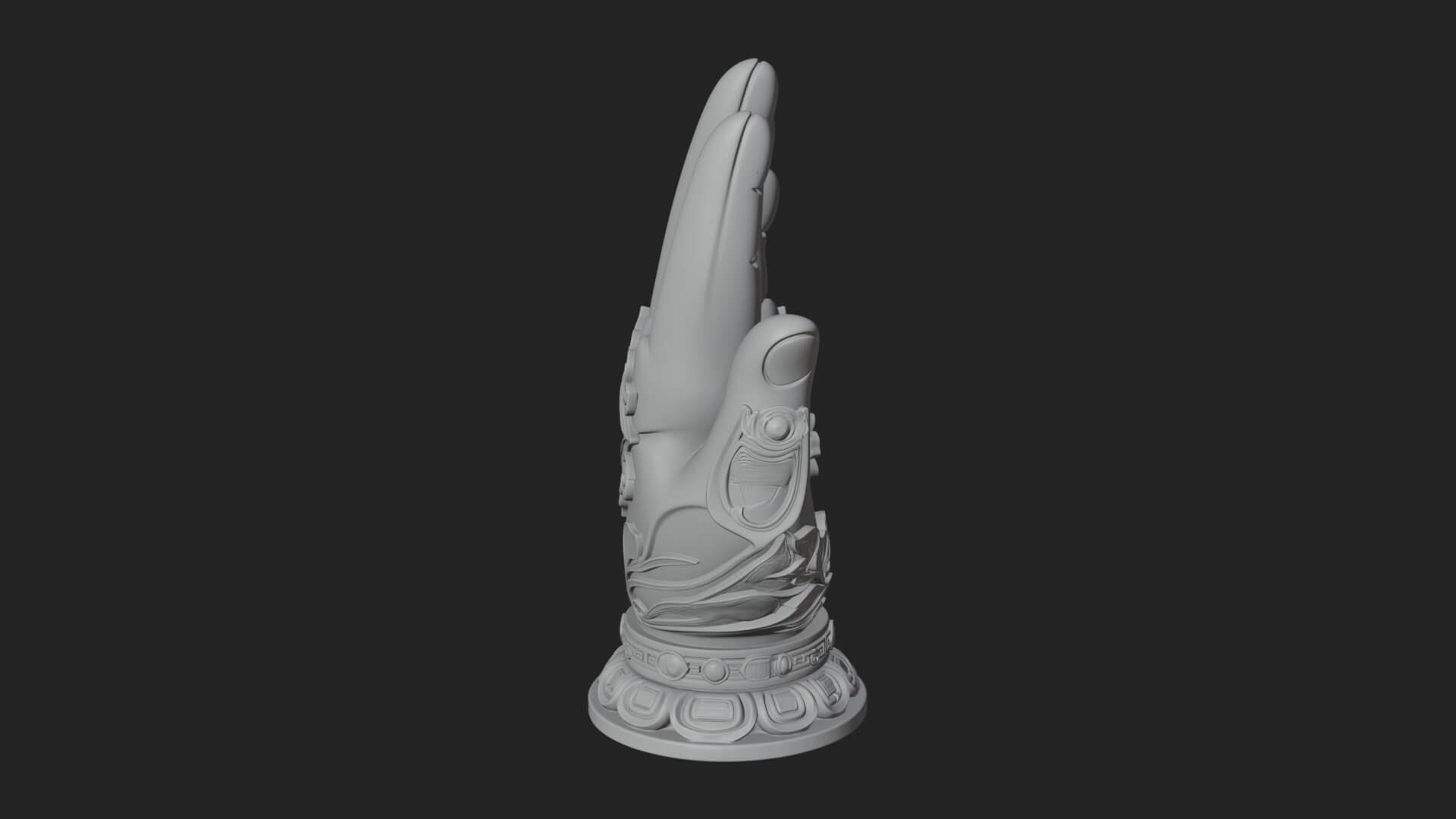 Standing Hamsa Hand Ornament Design 2 3D Print Model 3D Model