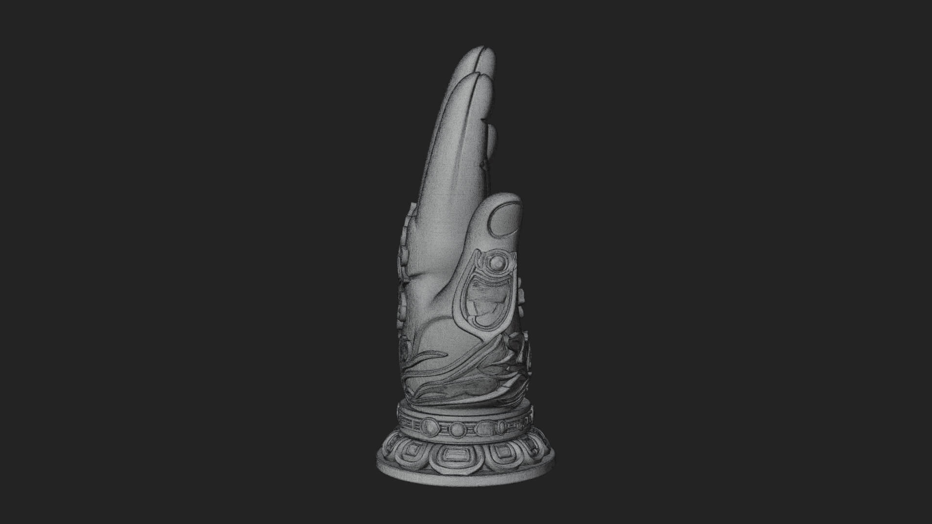 Standing Hamsa Hand Ornament Design 2 3D Print Model 3D Model