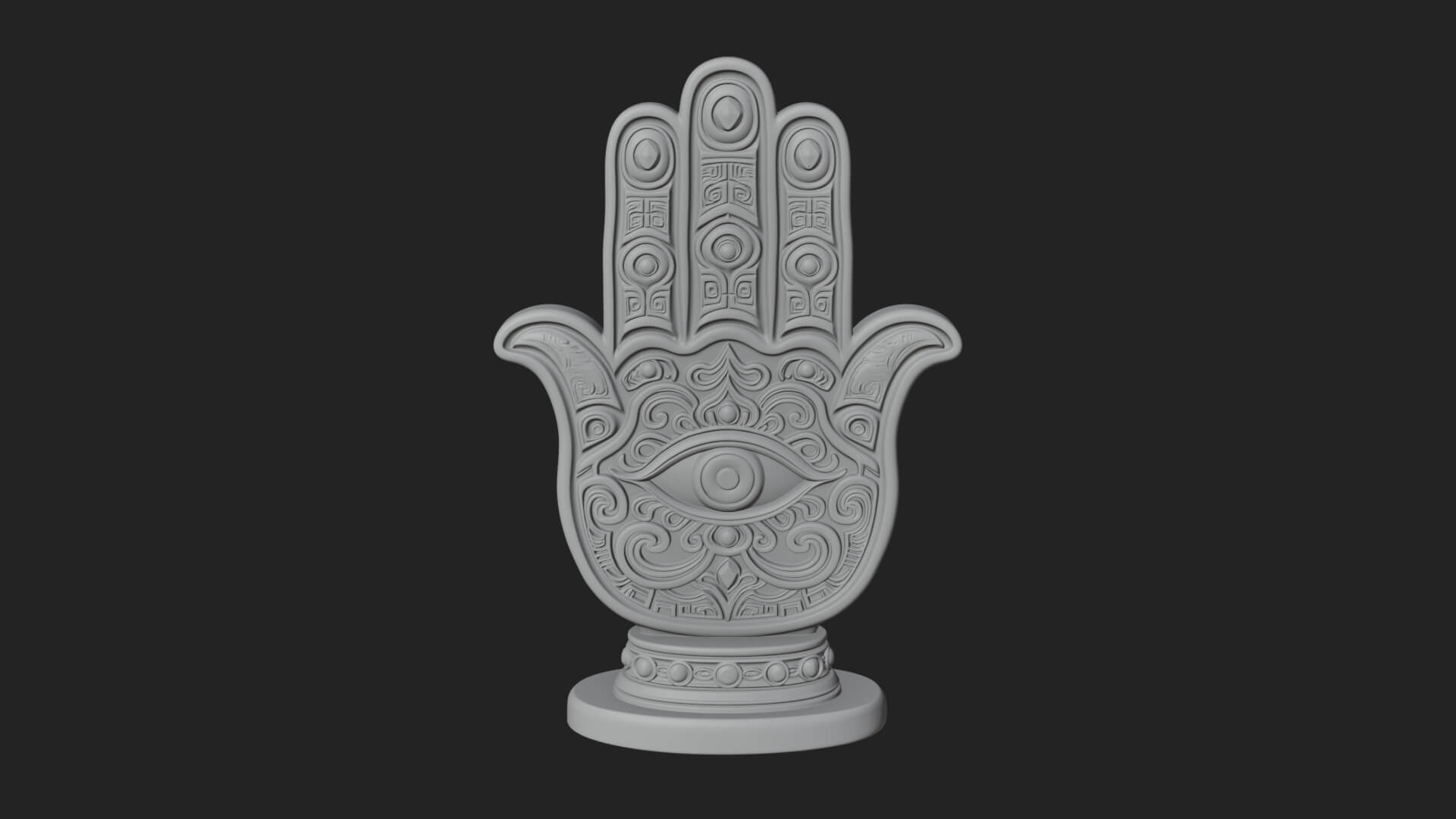 Standing Hamsa Hand Ornament Design 3 3D Print Model 3D Model