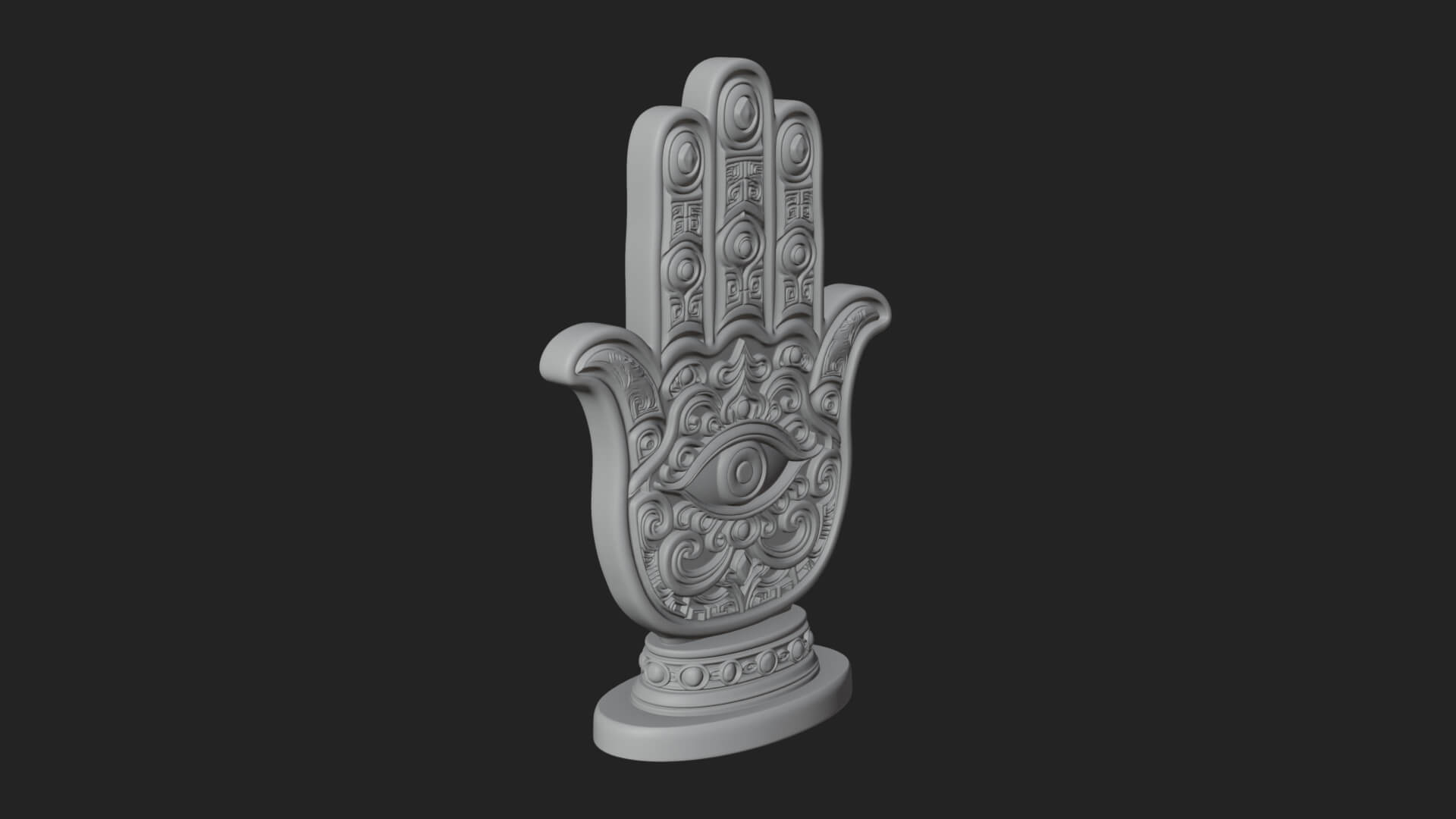 Standing Hamsa Hand Ornament Design 3 3D Print Model 3D Model