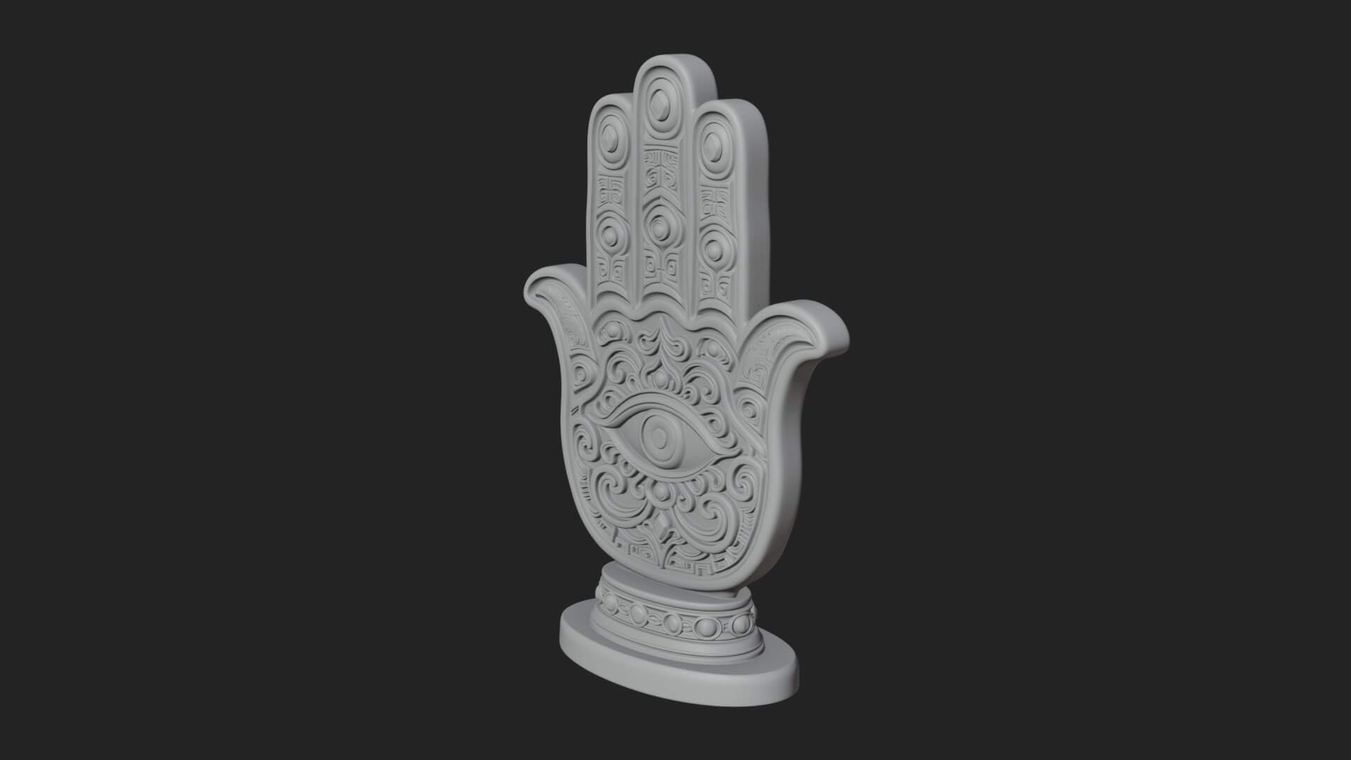 Standing Hamsa Hand Ornament Design 3 3D Print Model 3D Model