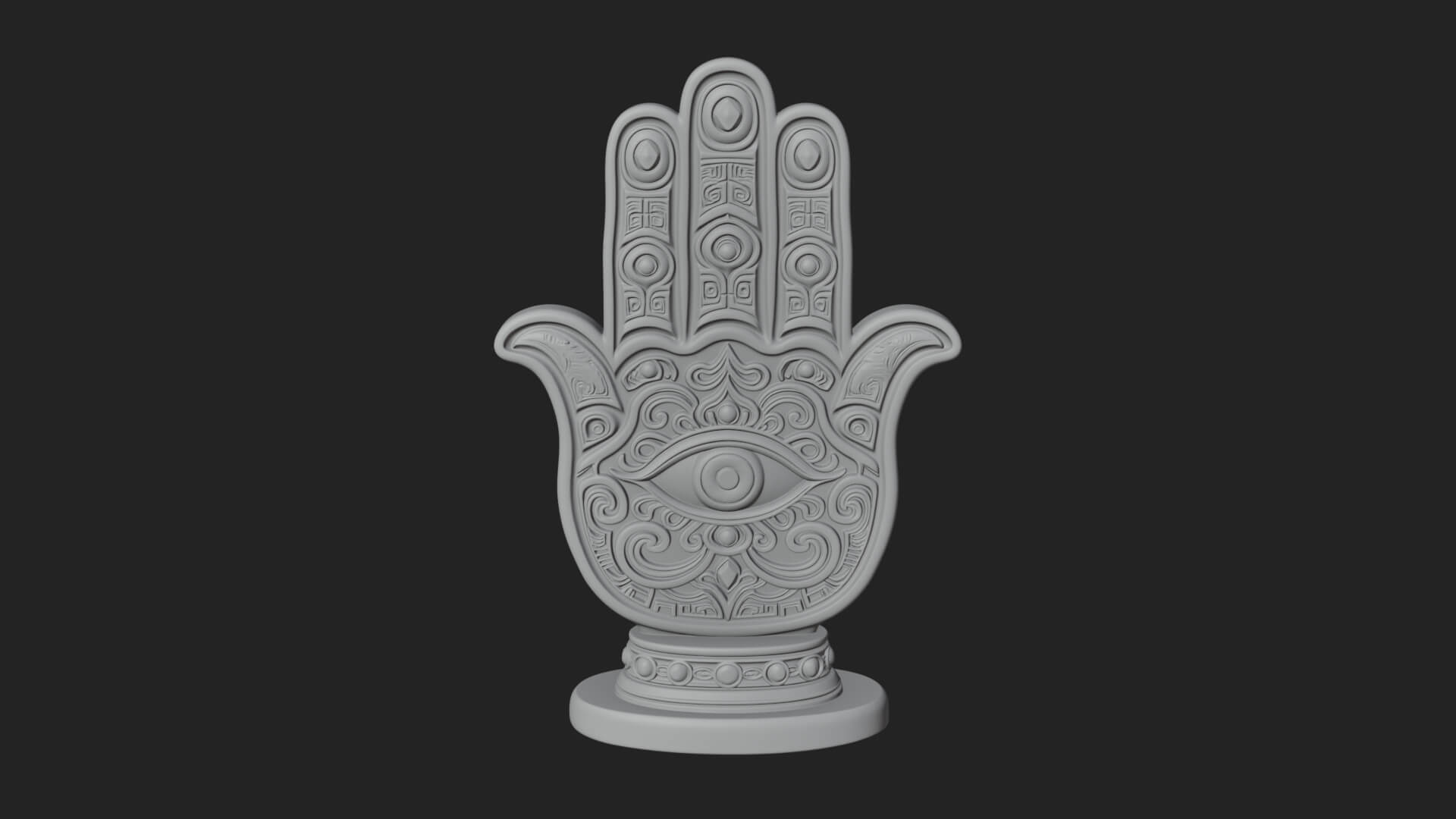 Standing Hamsa Hand Ornament Design 3 3D Print Model 3D Model