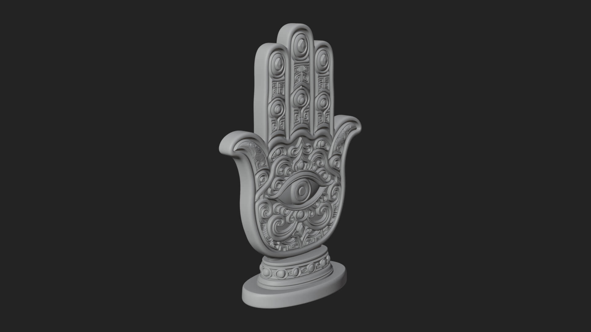 Standing Hamsa Hand Ornament Design 3 3D Print Model 3D Model