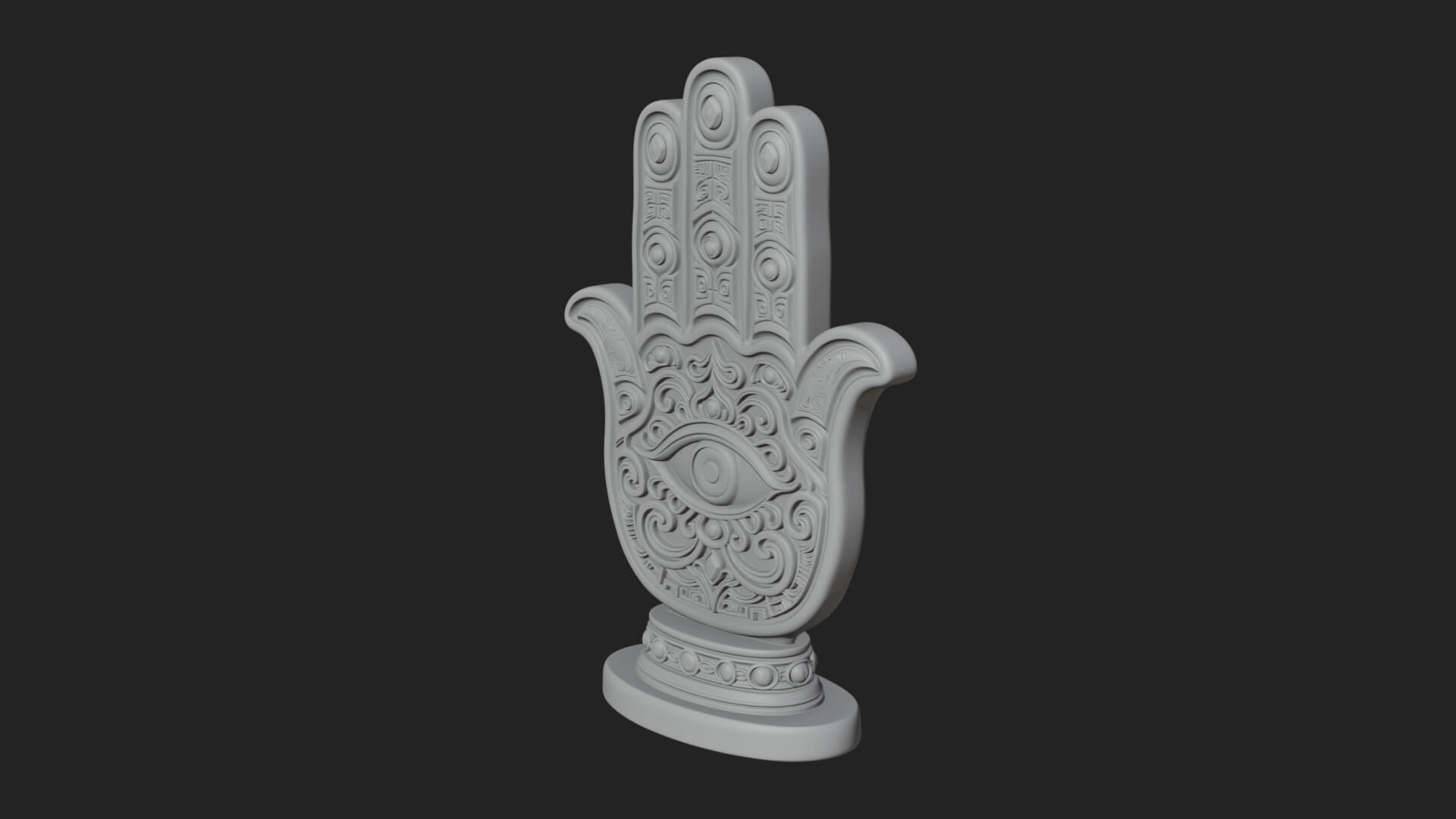 Standing Hamsa Hand Ornament Design 3 3D Print Model 3D Model