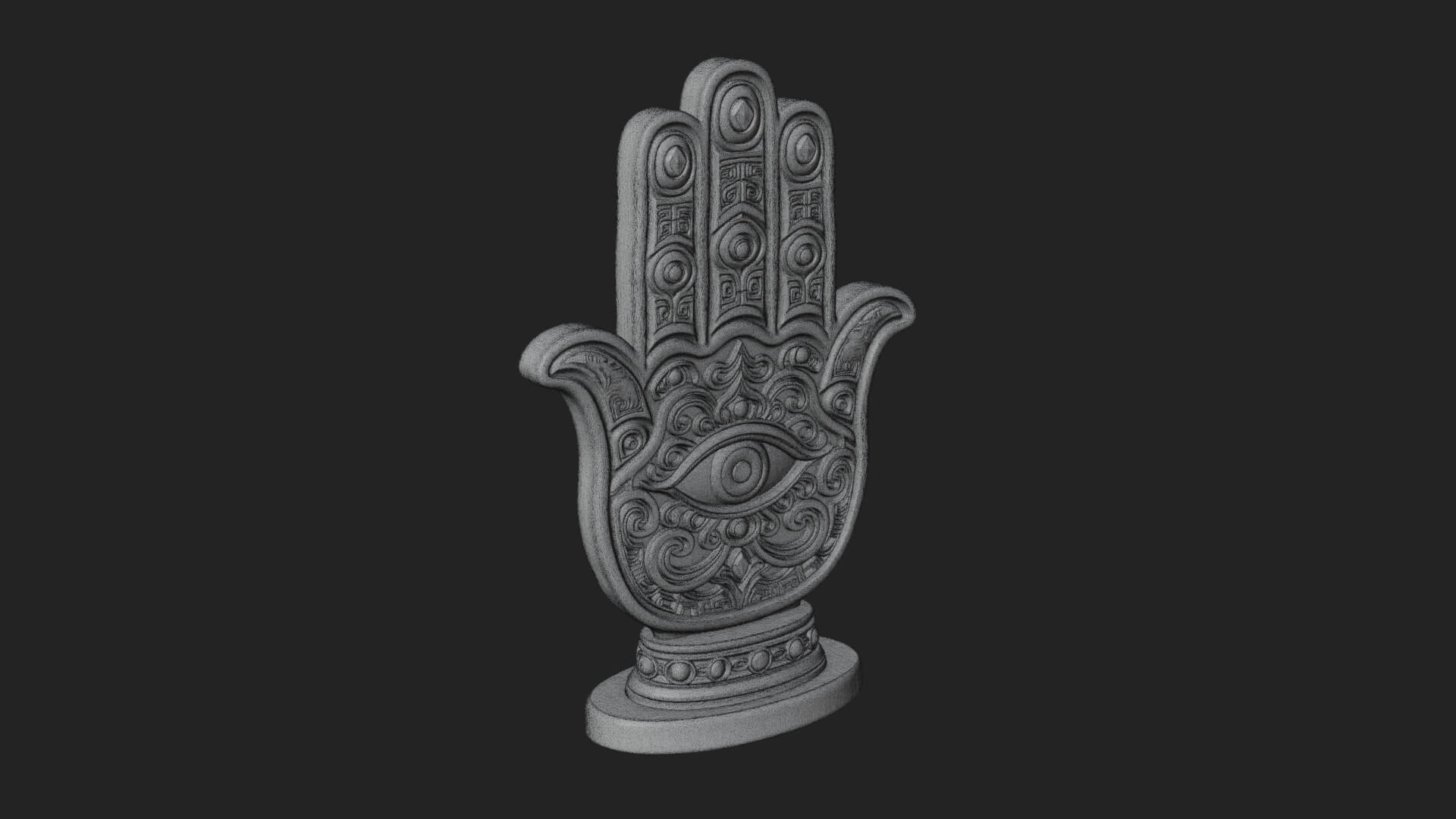 Standing Hamsa Hand Ornament Design 3 3D Print Model 3D Model