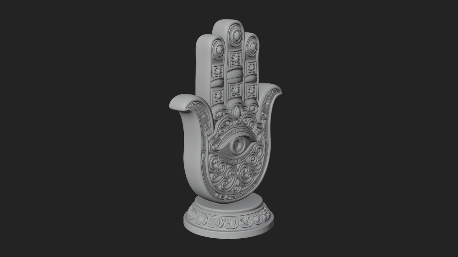 Standing Hamsa Hand Ornament Design 4 3D Print Model 3D Model