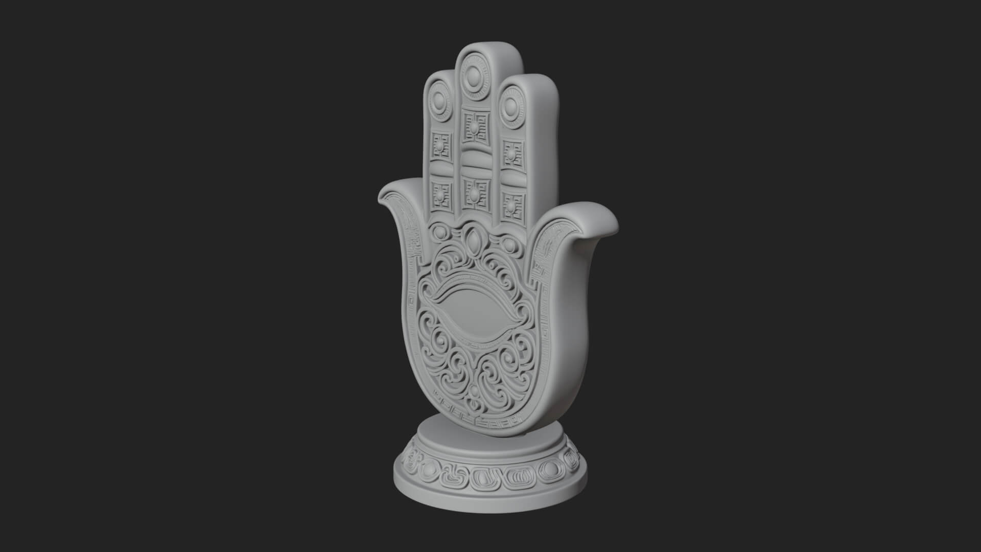 Standing Hamsa Hand Ornament Design 4 3D Print Model 3D Model