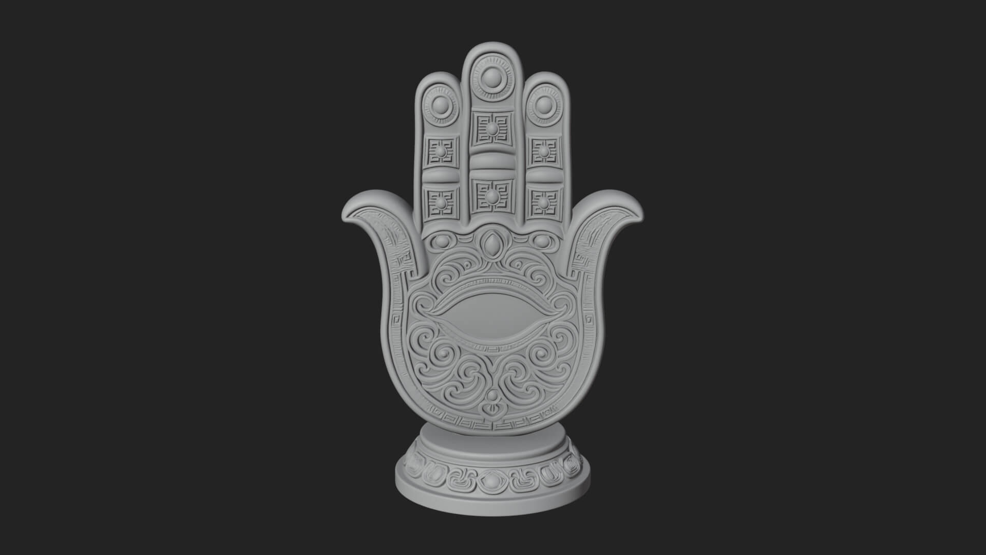 Standing Hamsa Hand Ornament Design 4 3D Print Model 3D Model