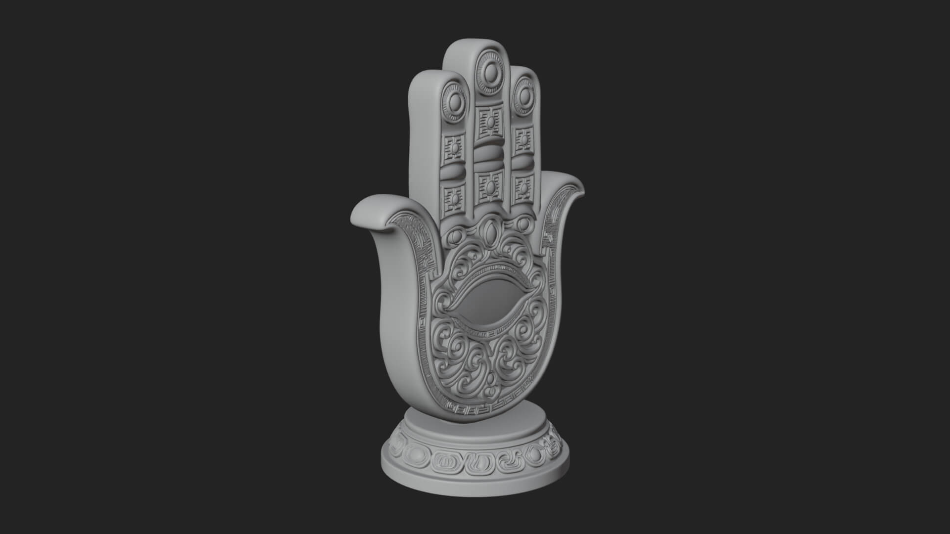 Standing Hamsa Hand Ornament Design 4 3D Print Model 3D Model