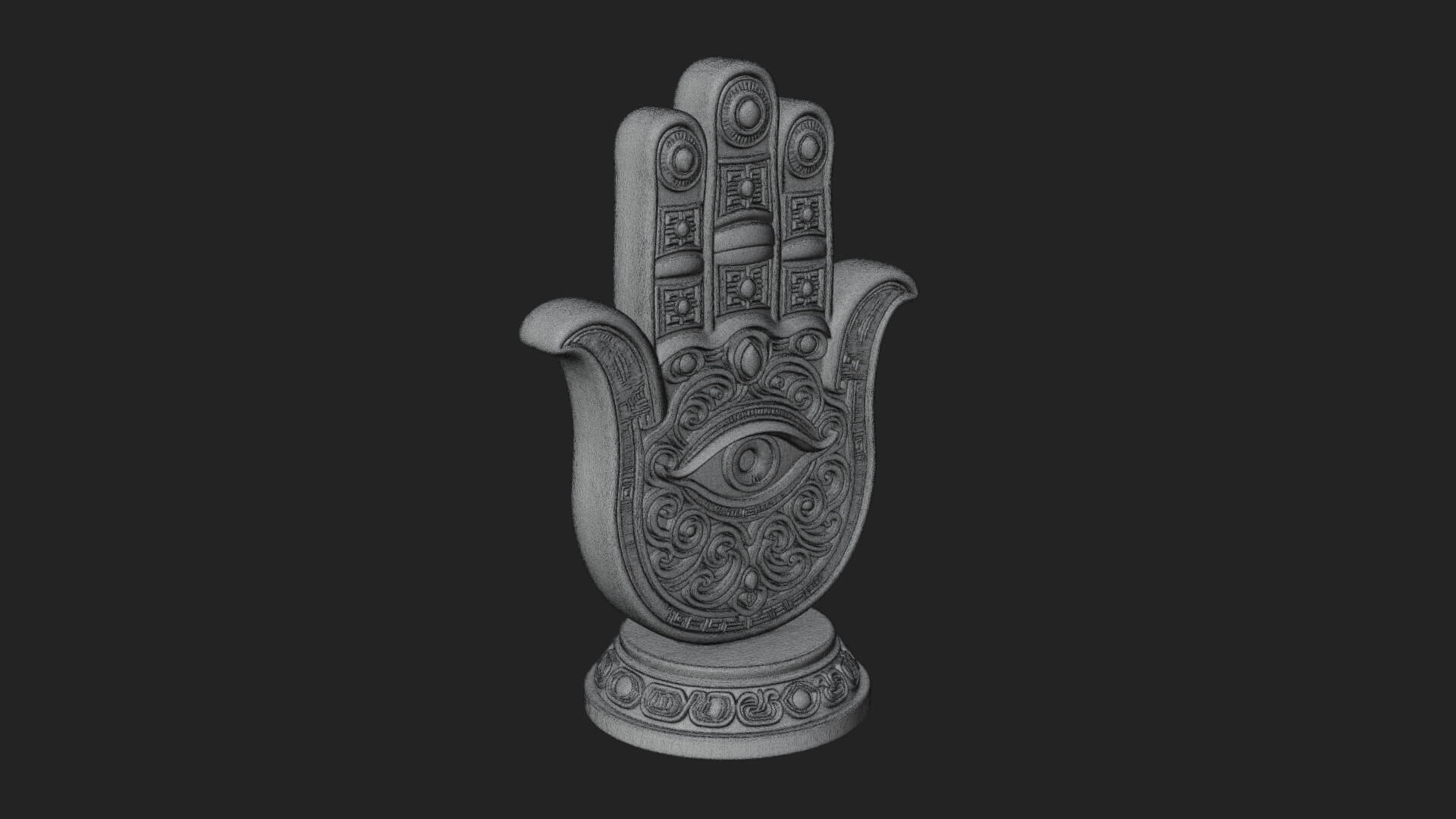 Standing Hamsa Hand Ornament Design 4 3D Print Model 3D Model