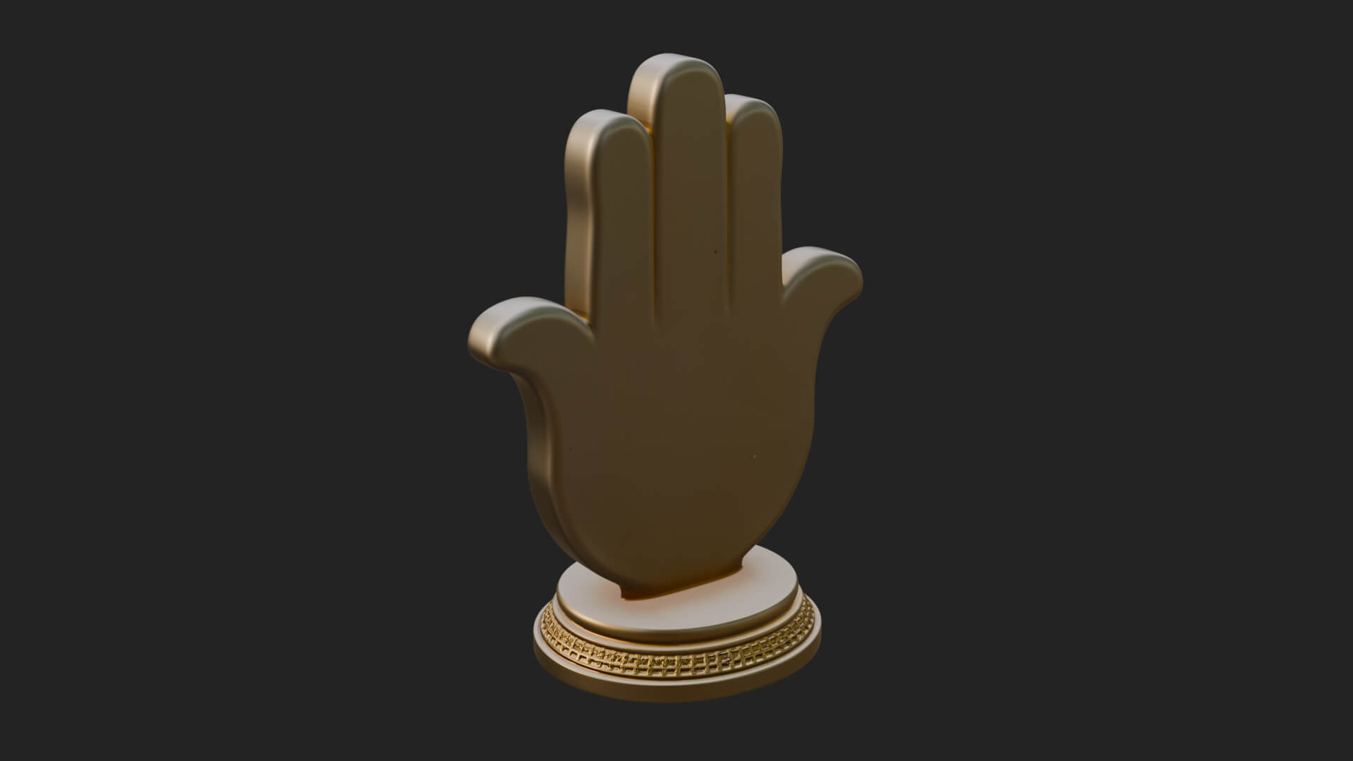 Standing Hamsa Hand Ornament Design 5 3D Print Model 3D Model