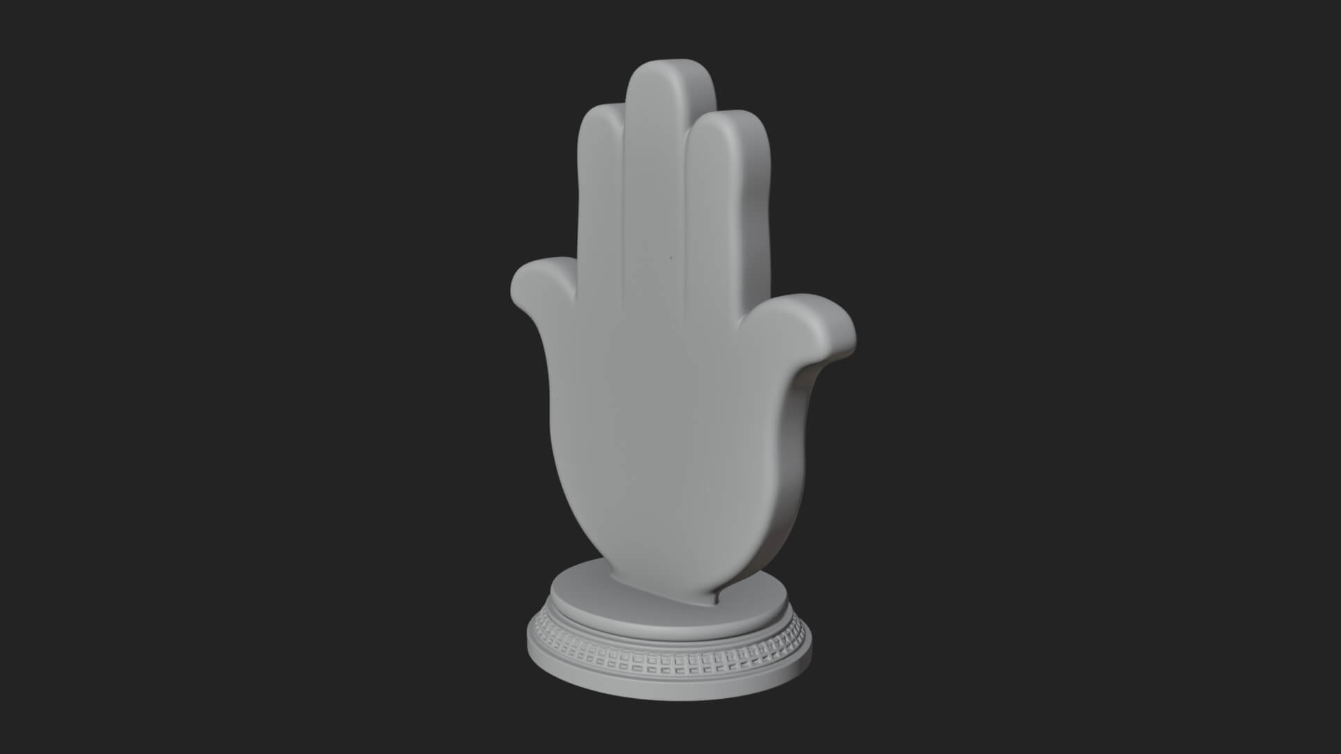 Standing Hamsa Hand Ornament Design 5 3D Print Model 3D Model