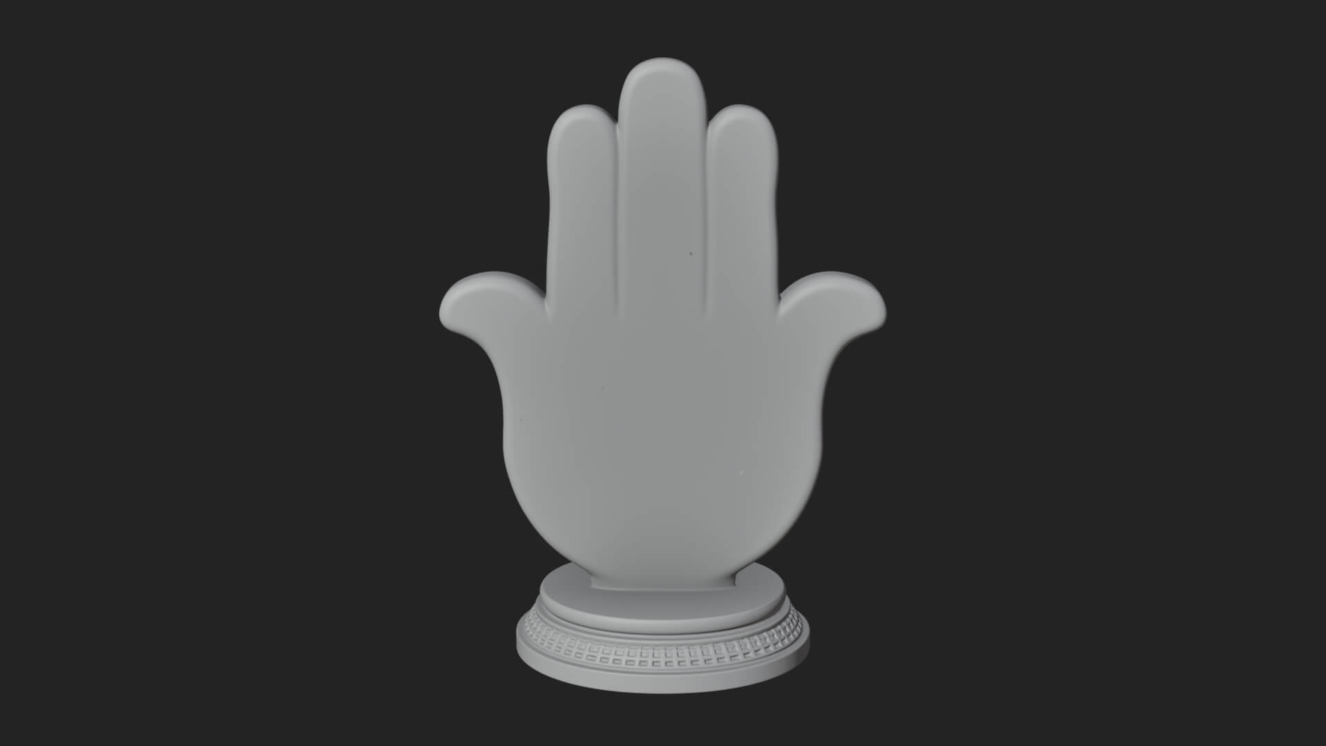 Standing Hamsa Hand Ornament Design 5 3D Print Model 3D Model