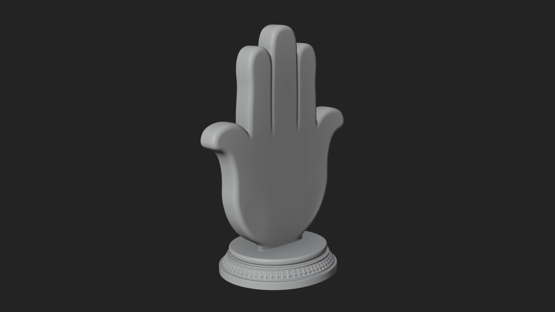 Standing Hamsa Hand Ornament Design 5 3D Print Model 3D Model