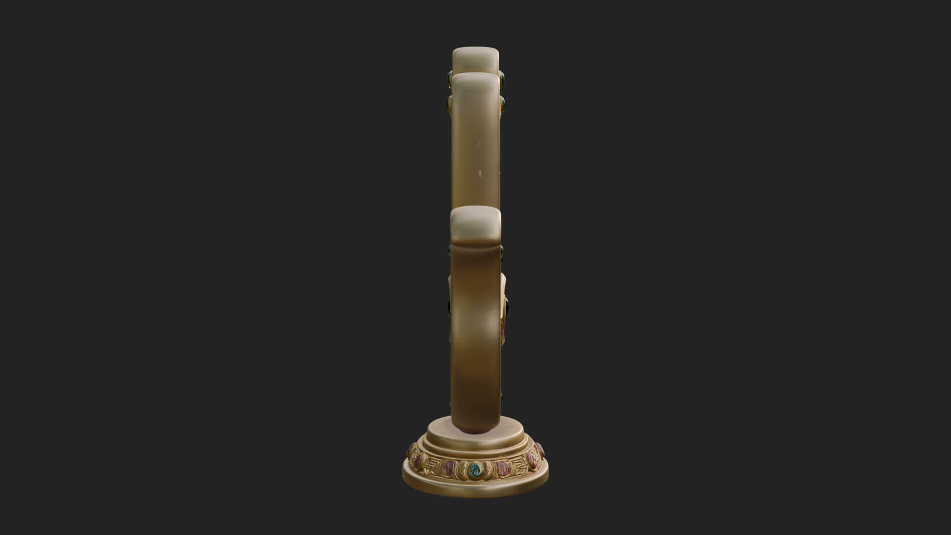 Standing Hamsa Hand Ornament Design 6 3D Print Model 3D Model